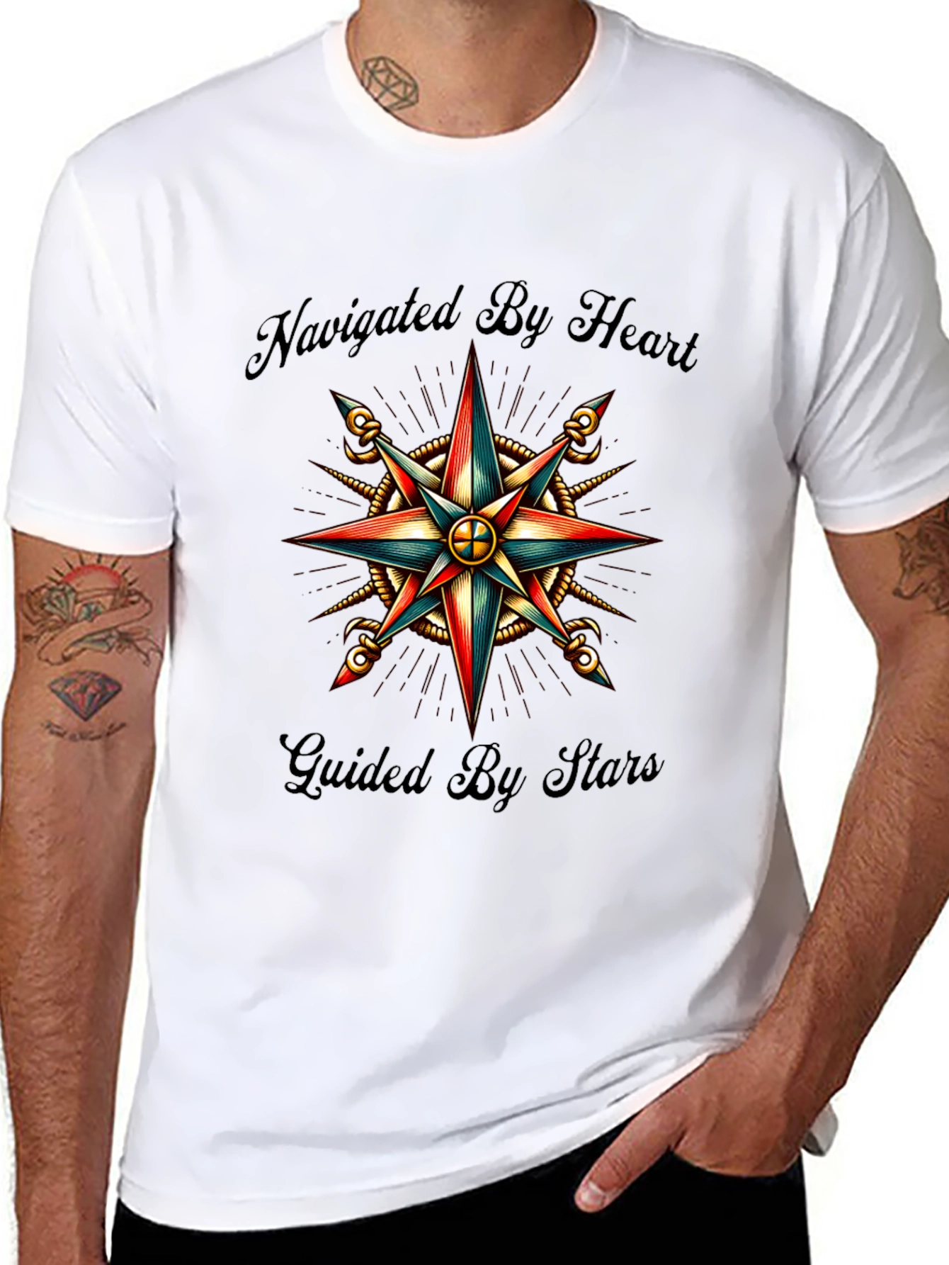 Navigated by Heart Compass Graphic Tee