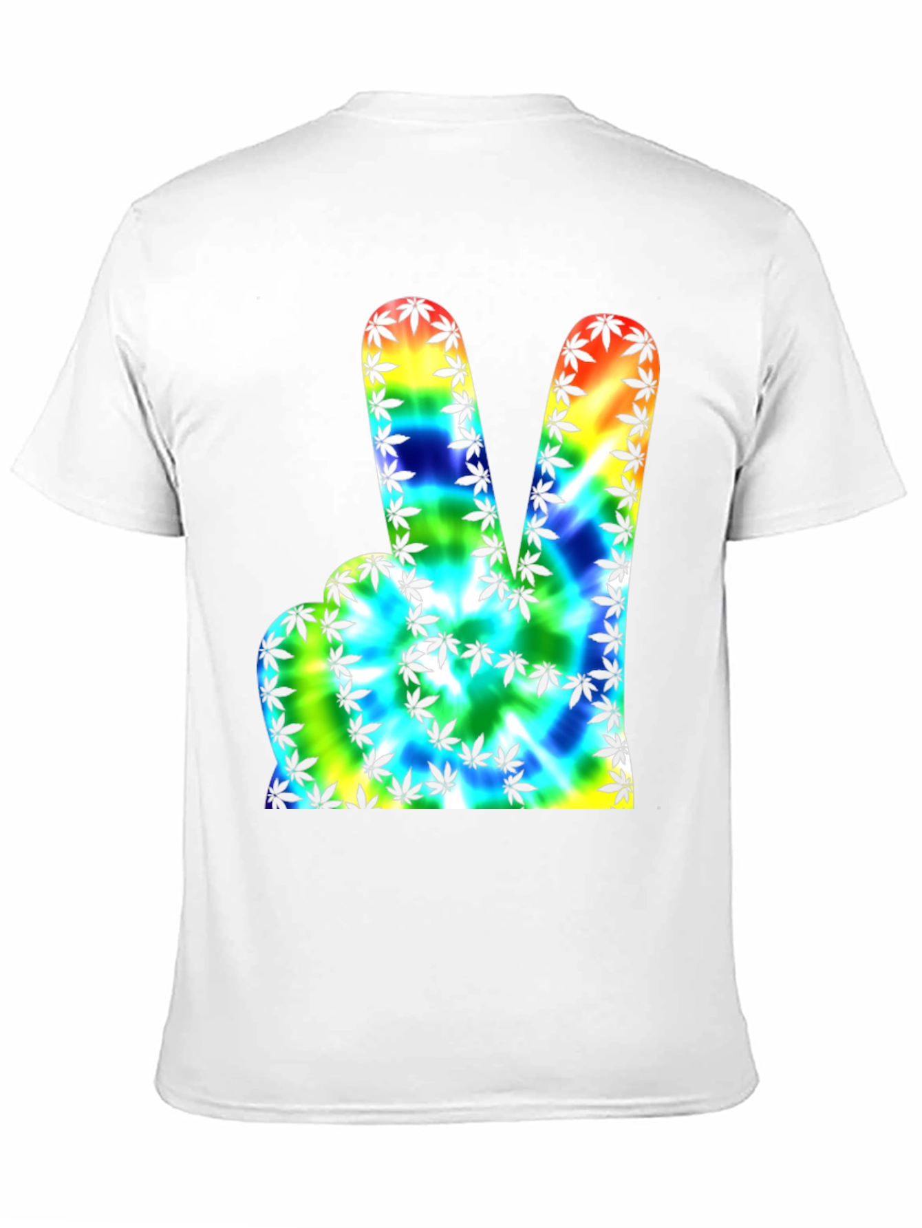 Peace Sign Tie-Dye Marijuana Leaf Graphic Tee