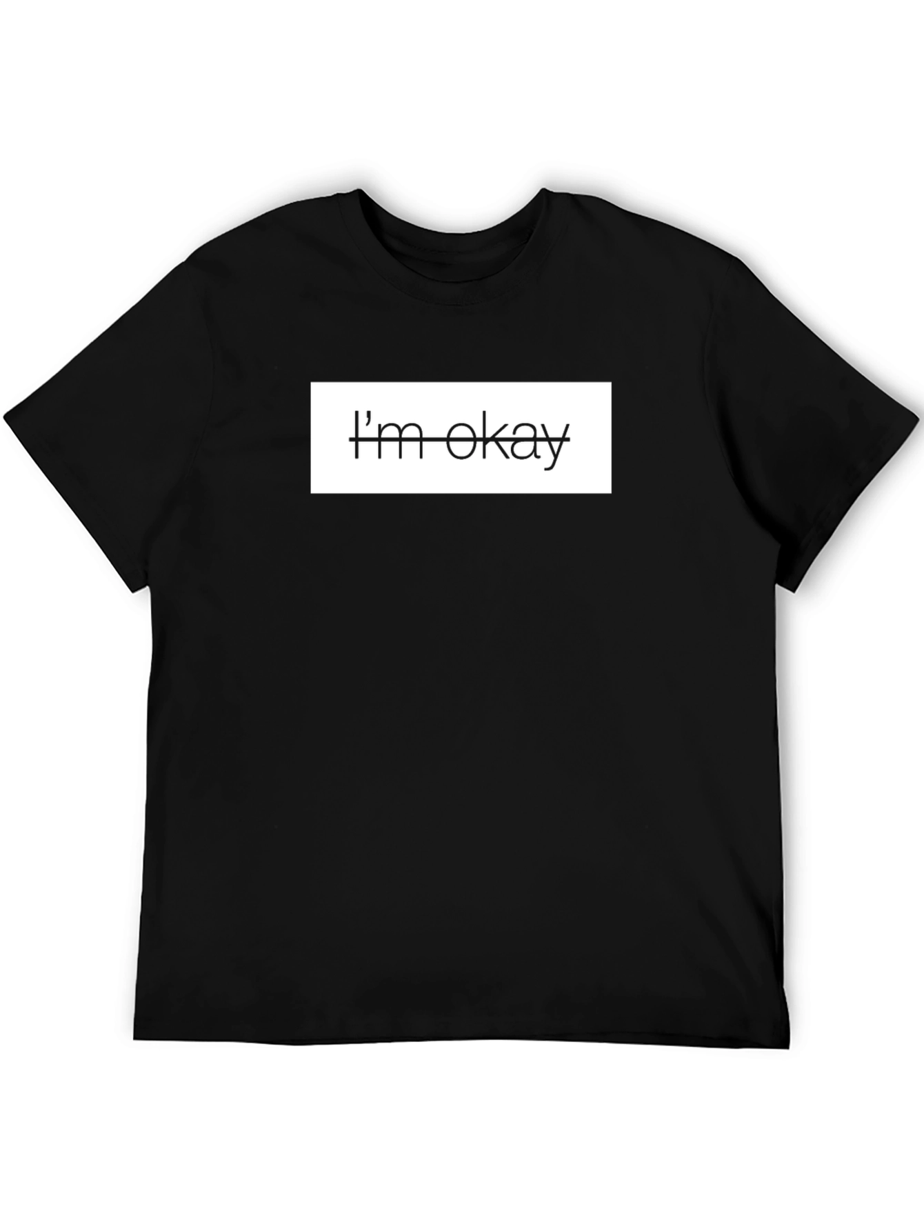 Im Okay Black Graphic Tee Shirt