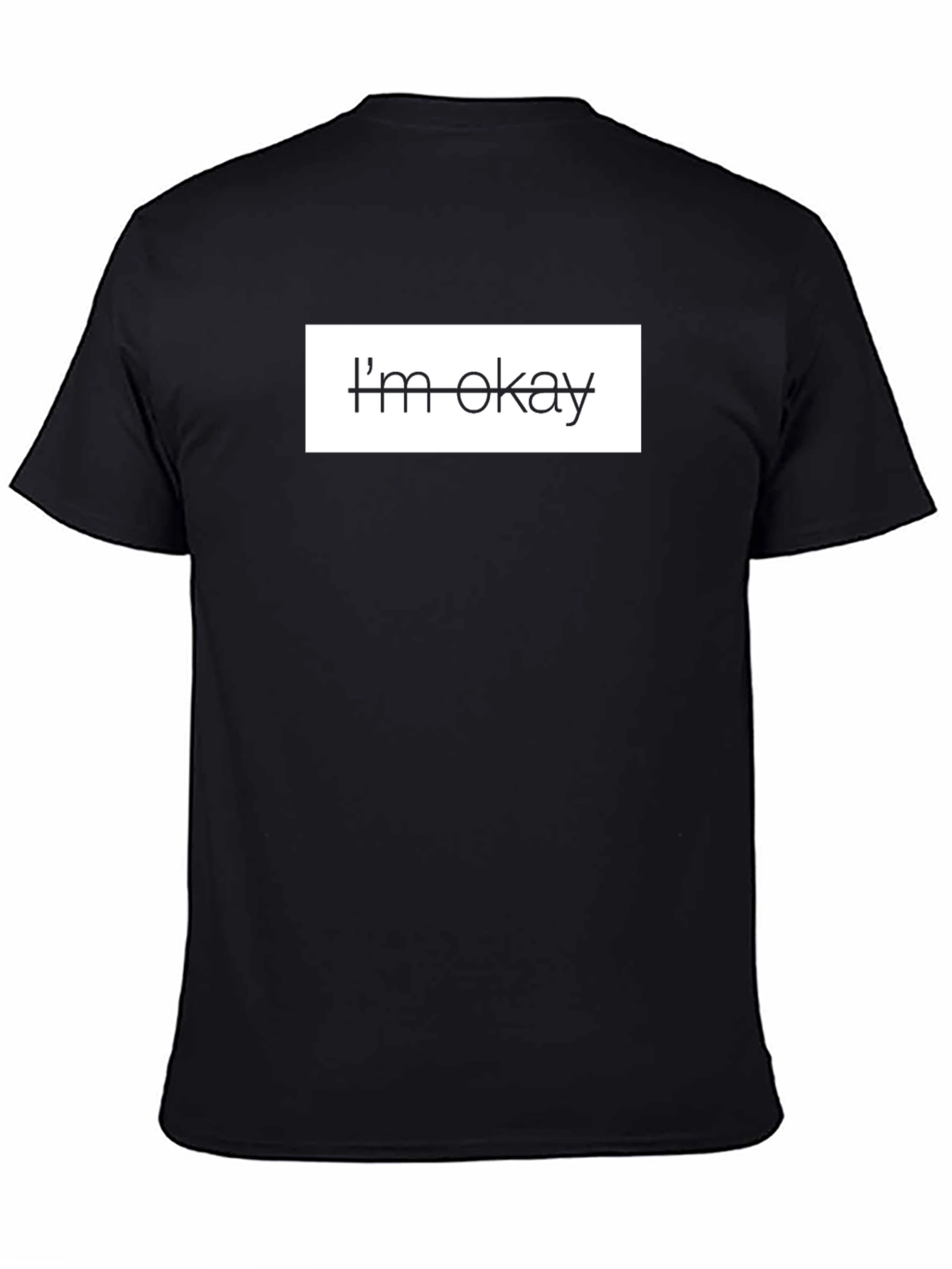 Im Okay Black Graphic Tee Shirt