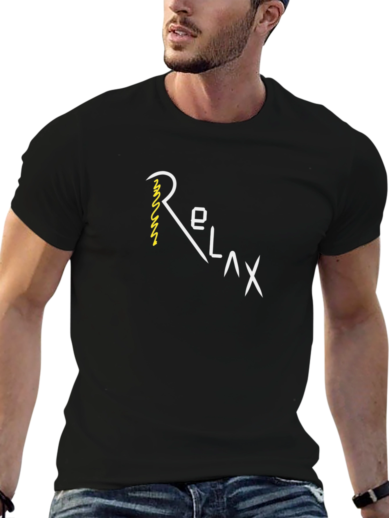 Relax T-Shirt: Stylish Black Cotton Tee