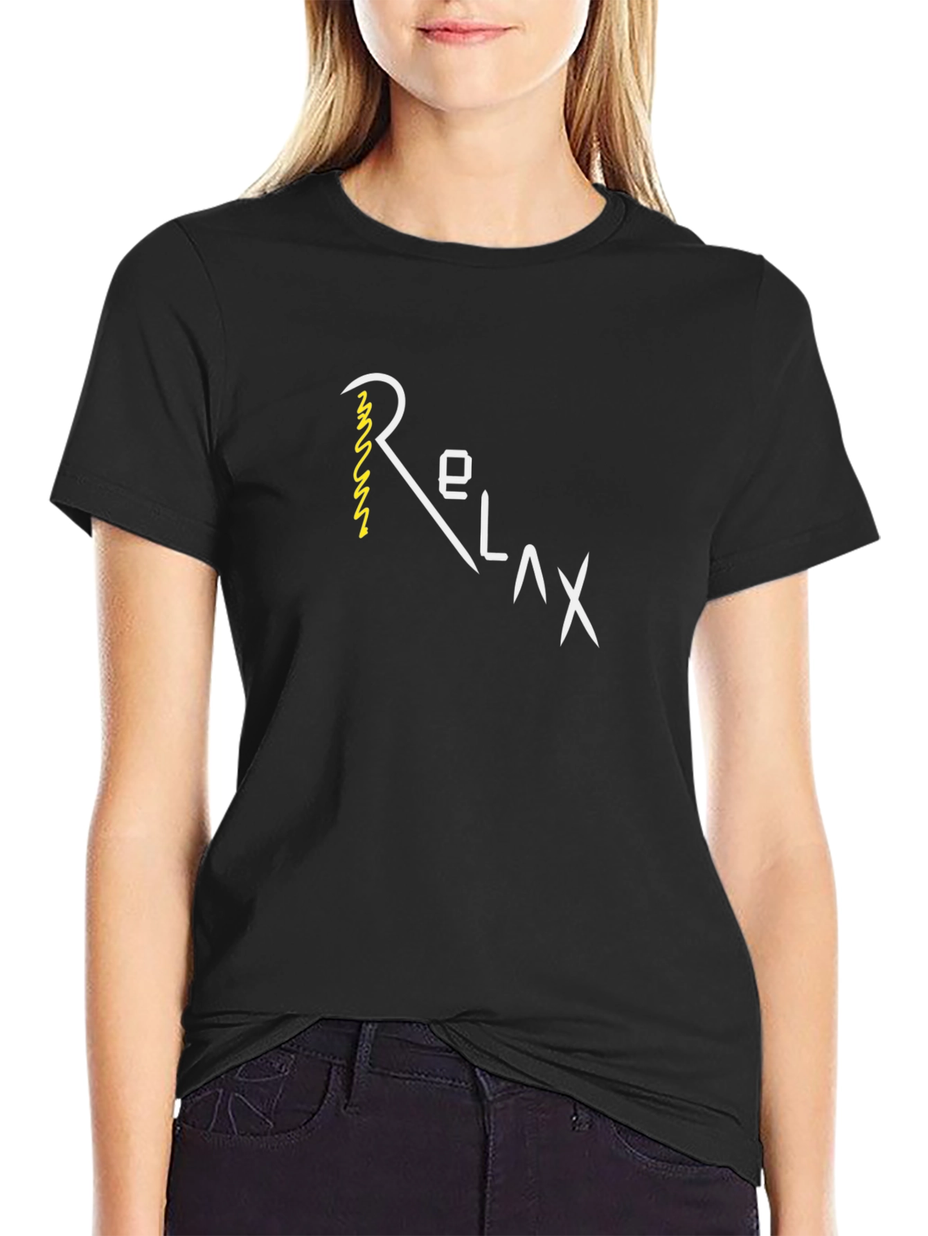 Relax T-Shirt: Stylish Black Cotton Tee