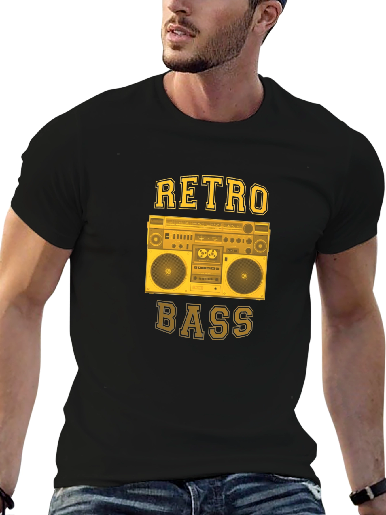 Retro Bass Boombox Graphic T-Shirt