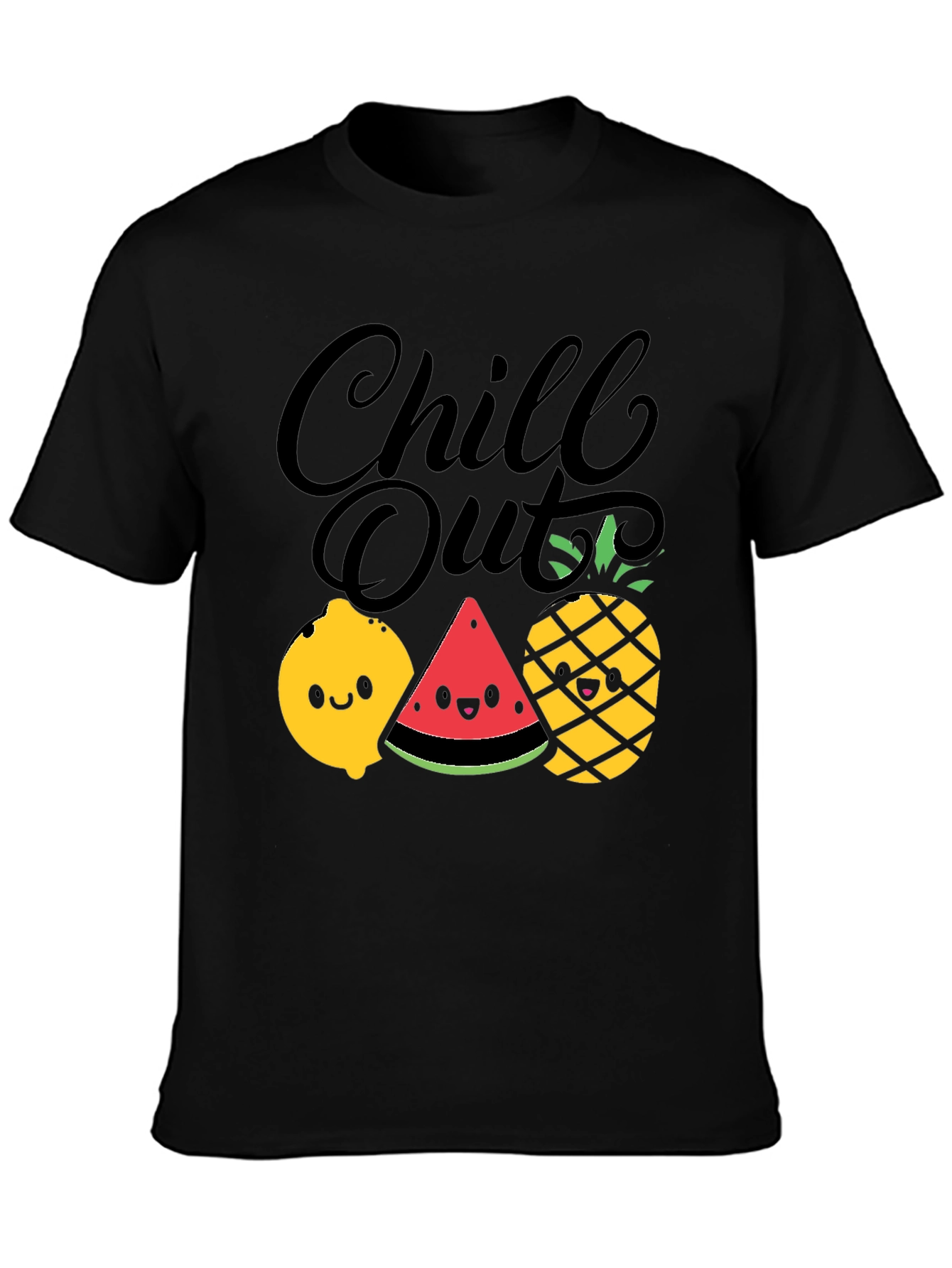 Chill Out Fruit Graphic Tee - Summer Relaxed Fit