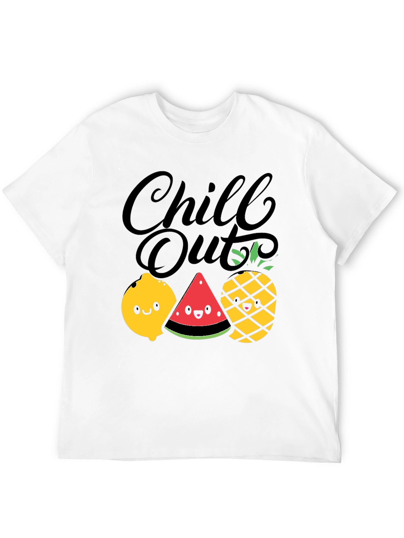 Chill Out Fruit Graphic Tee - Summer Relaxed Fit