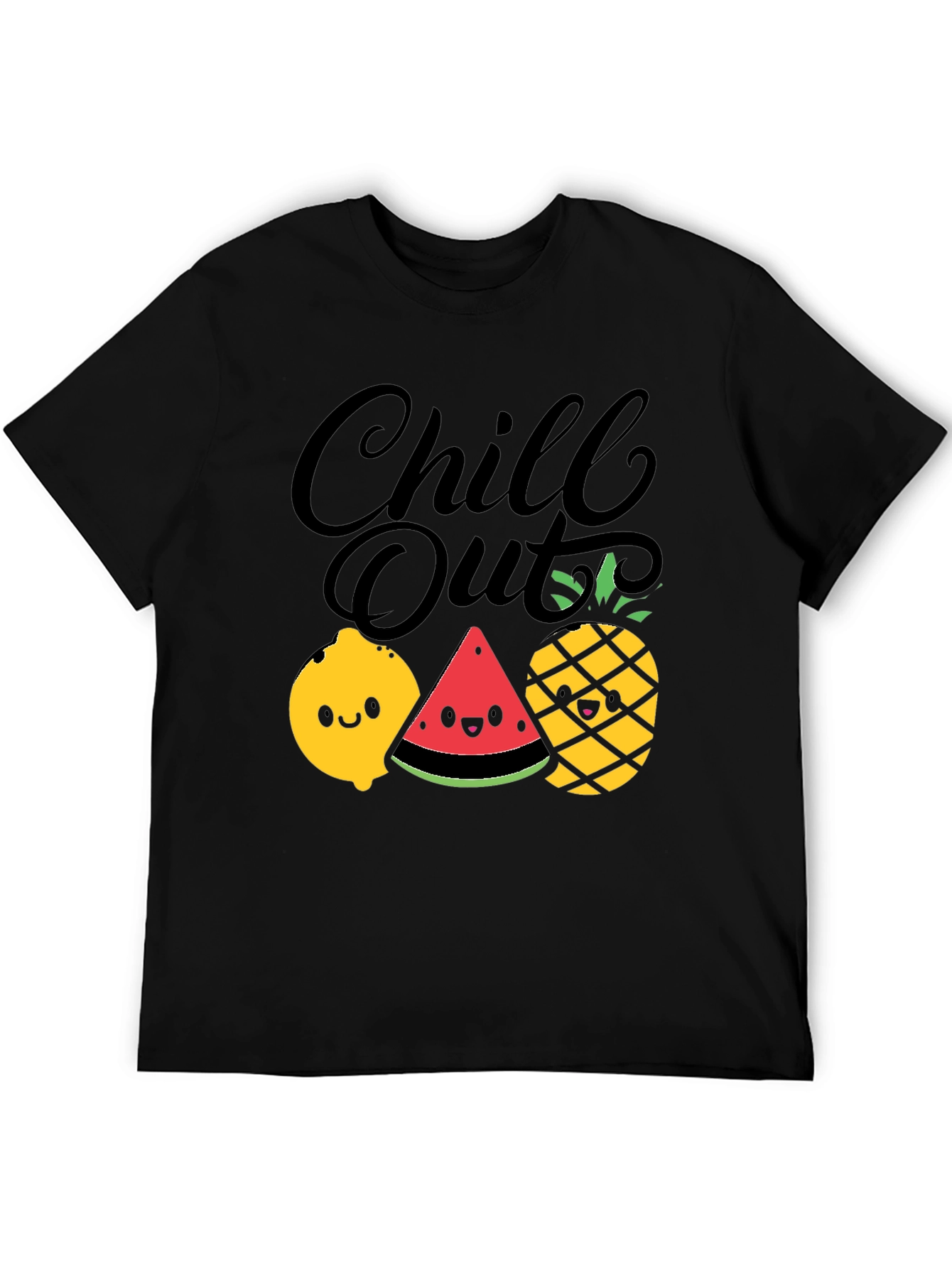 Chill Out Fruit Graphic Tee - Summer Relaxed Fit