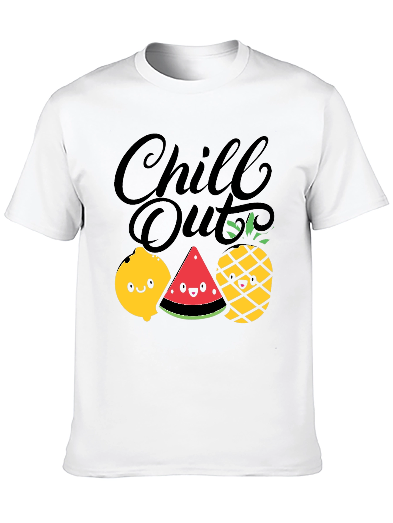 Chill Out Fruit Graphic Tee - Summer Relaxed Fit