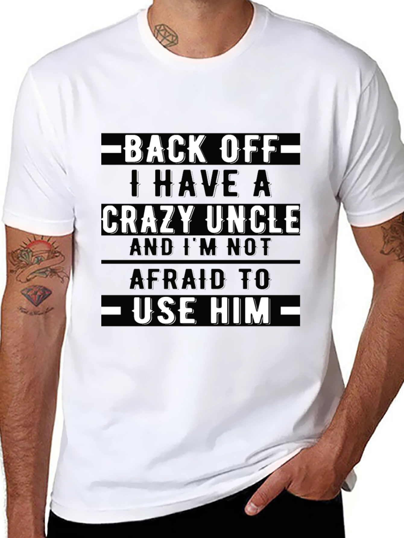 Back Off Crazy Uncle T-Shirt Novelty Graphic Tee