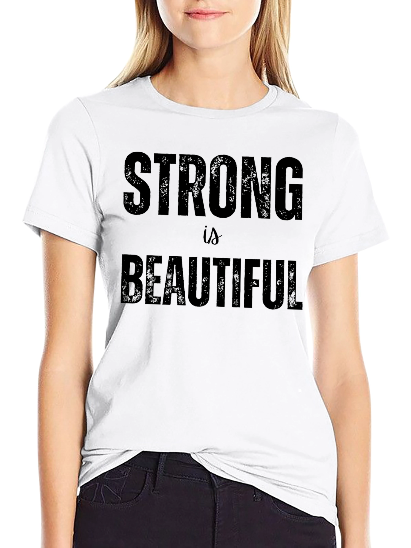 Strong Is Beautiful Mens Black Graphic Tee