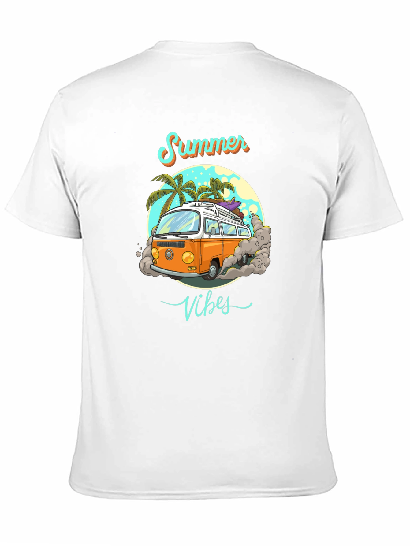 Summer Vibes Retro Van Graphic Tee - Black