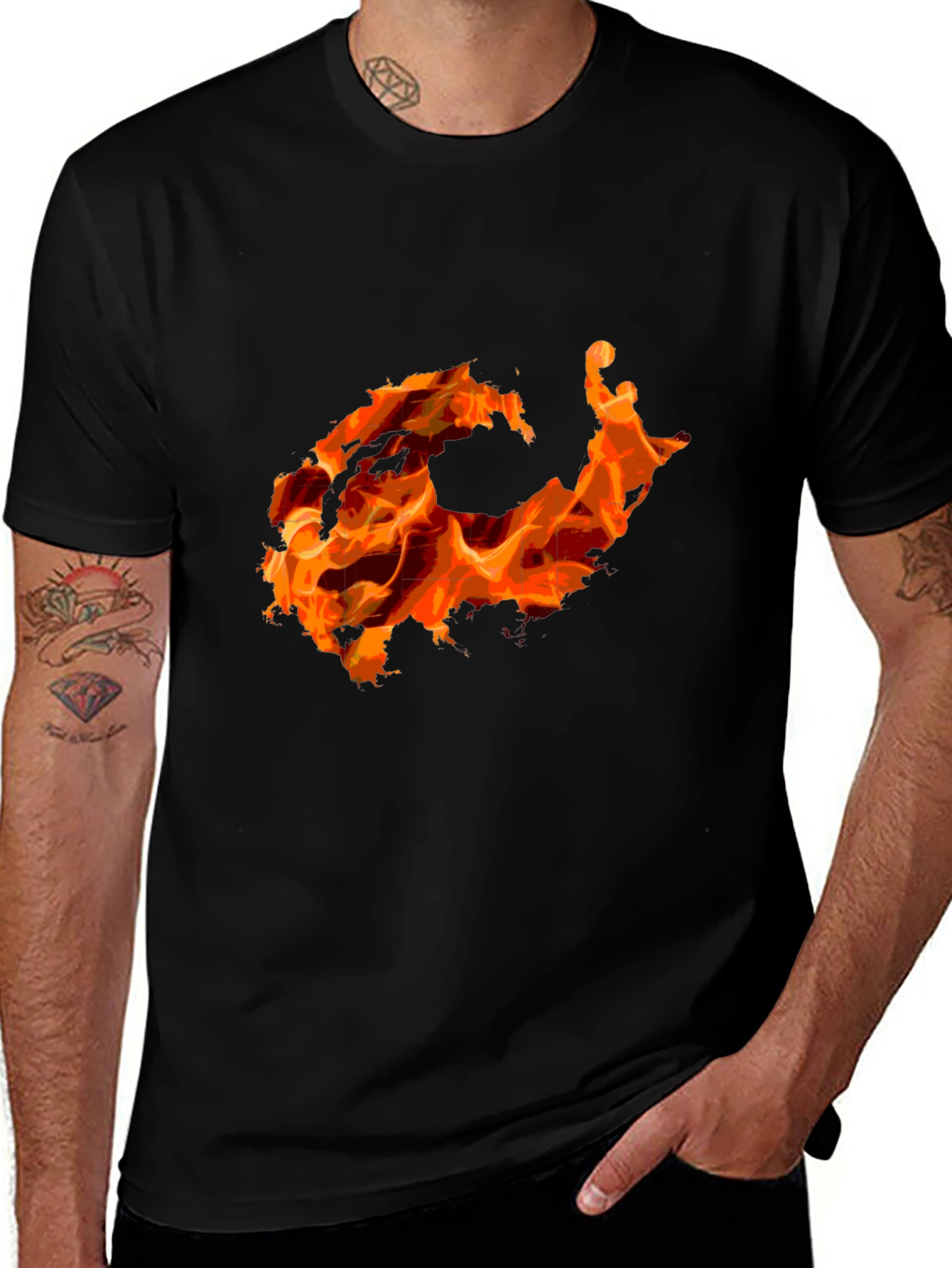 Inferno Graphic Tee - Bold Flame Design