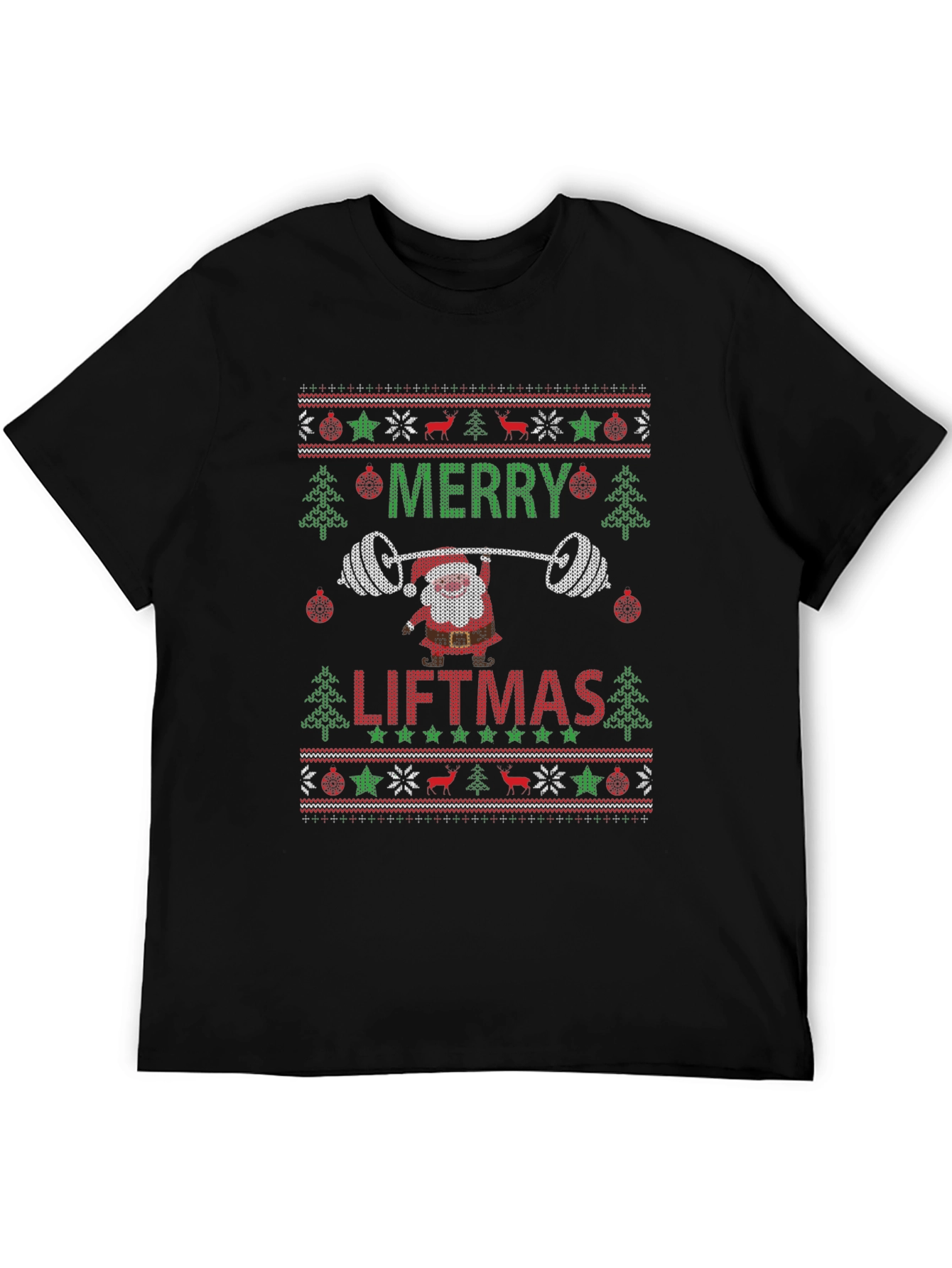 Merry Liftmas Santa Ugly Christmas Sweater T-Shirt