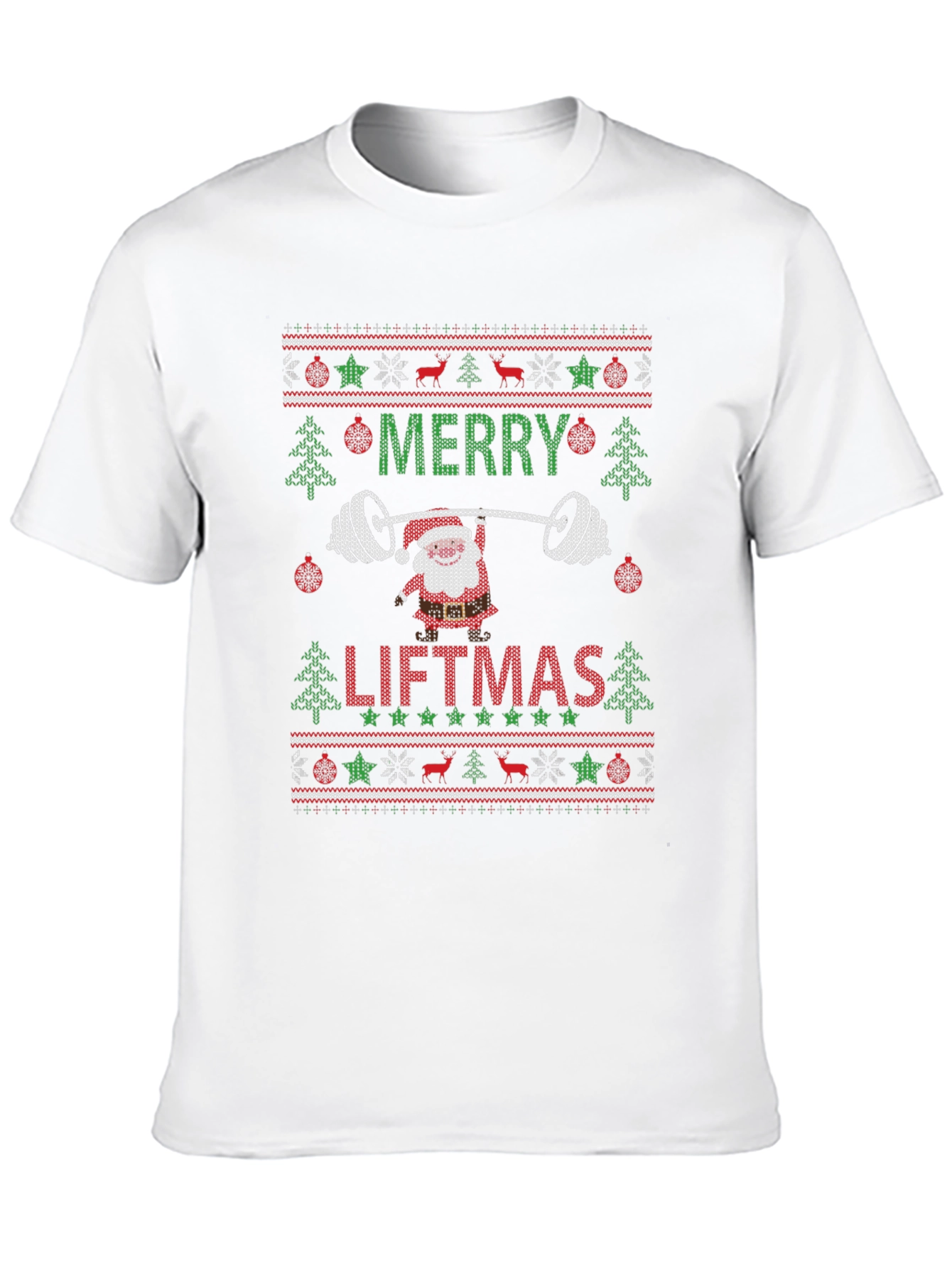 Merry Liftmas Santa Ugly Christmas Sweater T-Shirt