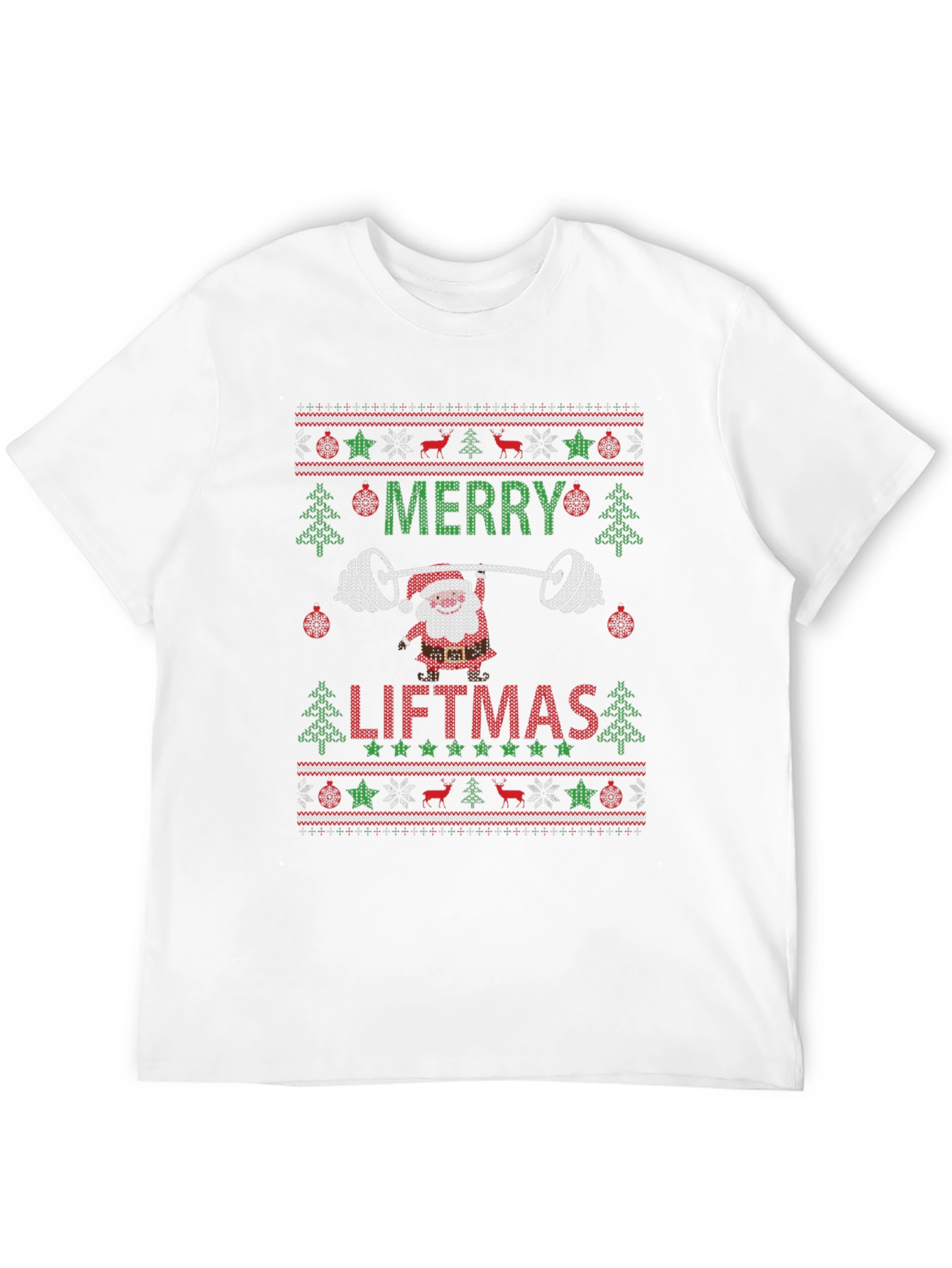 Merry Liftmas Santa Ugly Christmas Sweater T-Shirt