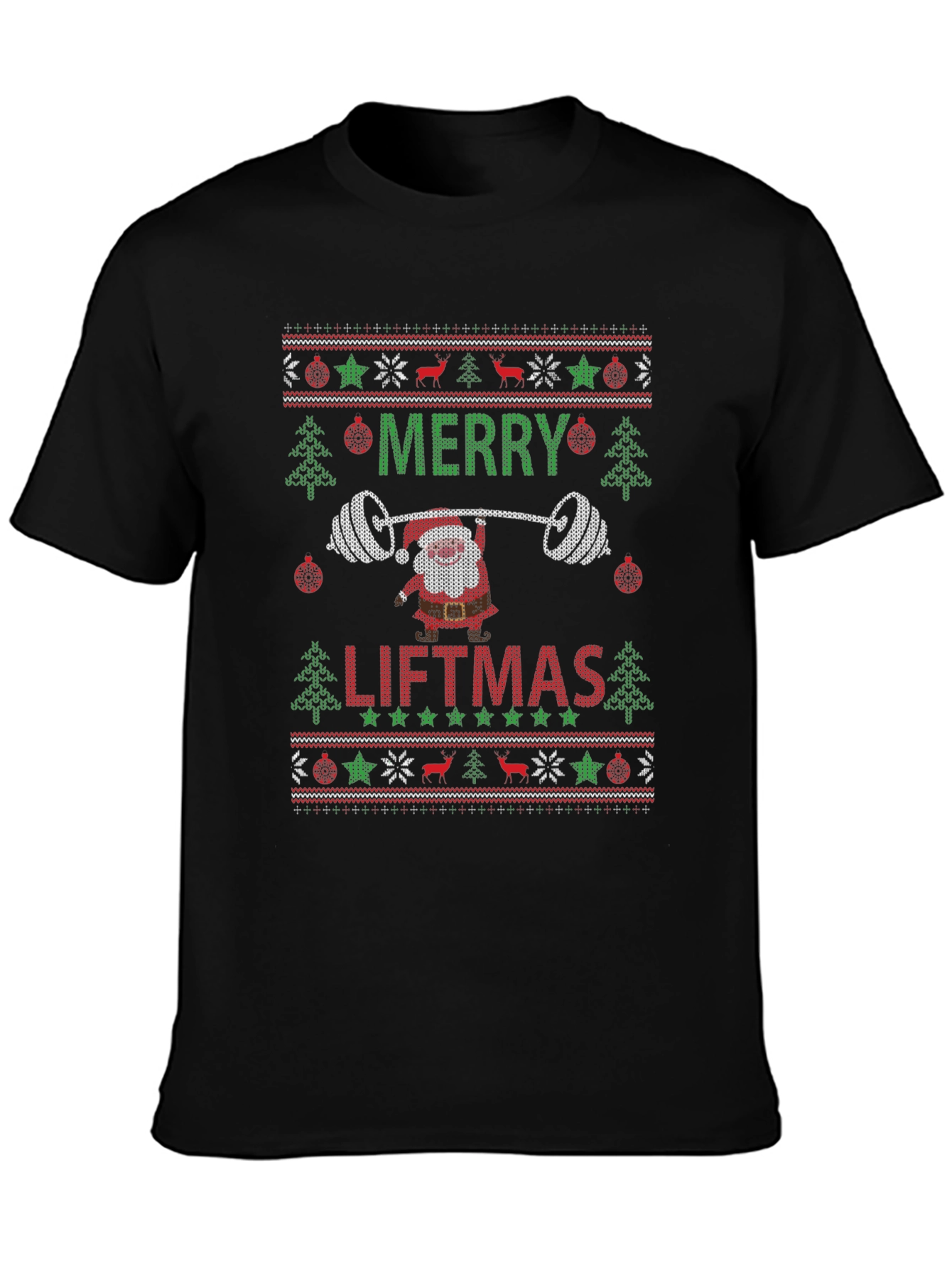 Merry Liftmas Santa Ugly Christmas Sweater T-Shirt