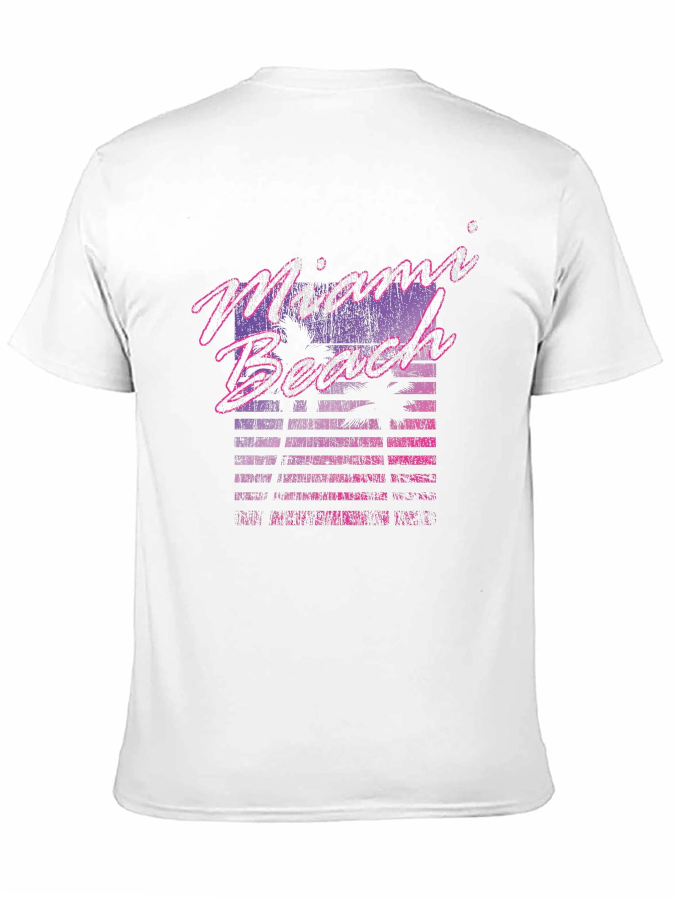 Miami Beach Retro Graphic Black T-Shirt