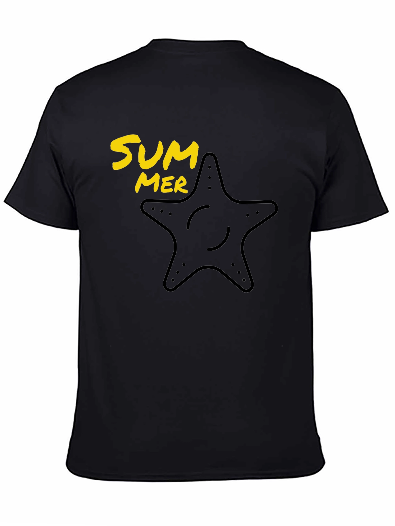 Summer Starfish Graphic Tee - Black