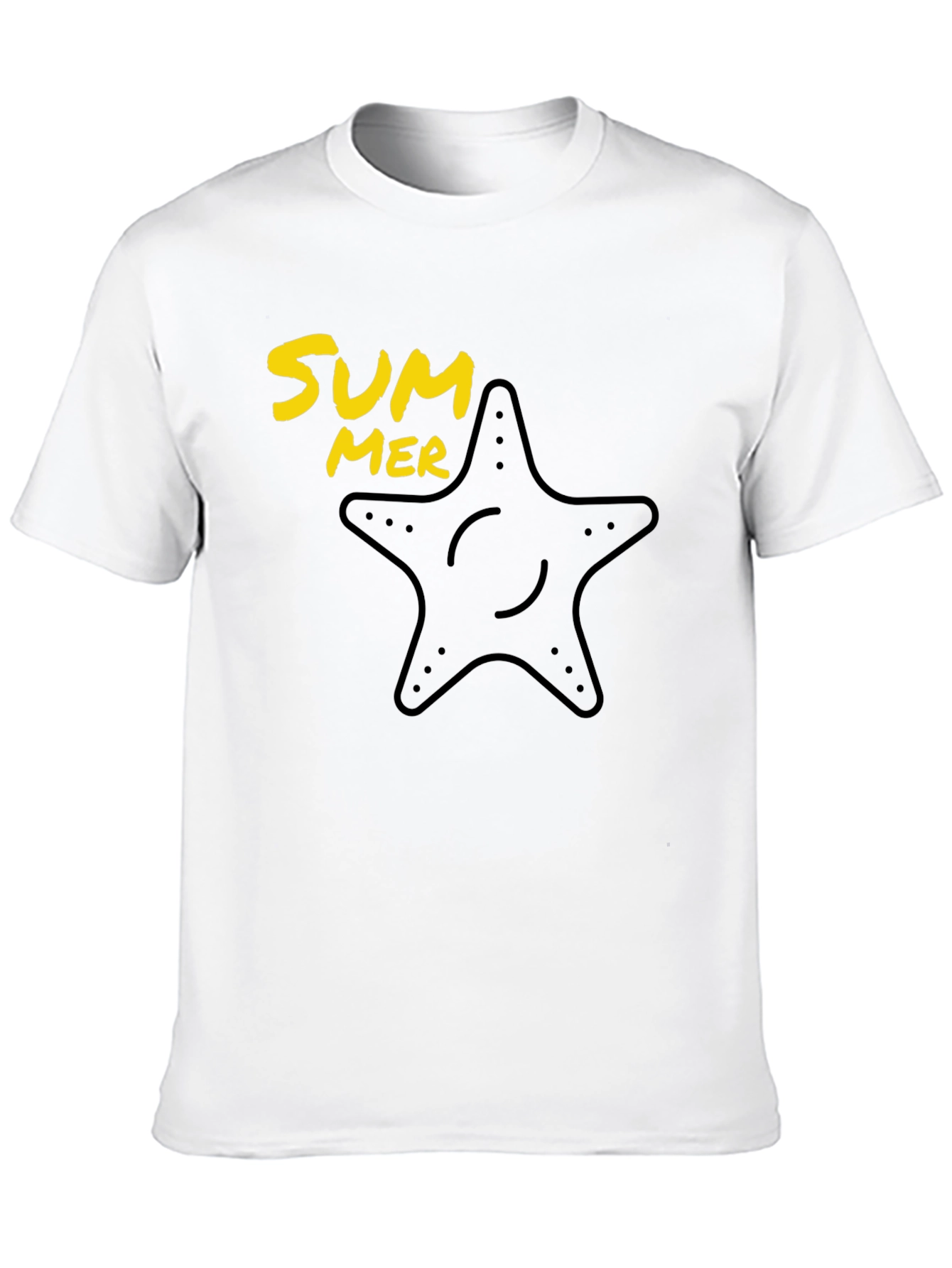 Summer Starfish Graphic Tee - Black