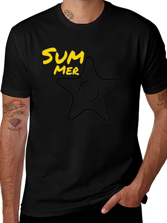 Summer Starfish Graphic Tee - Black