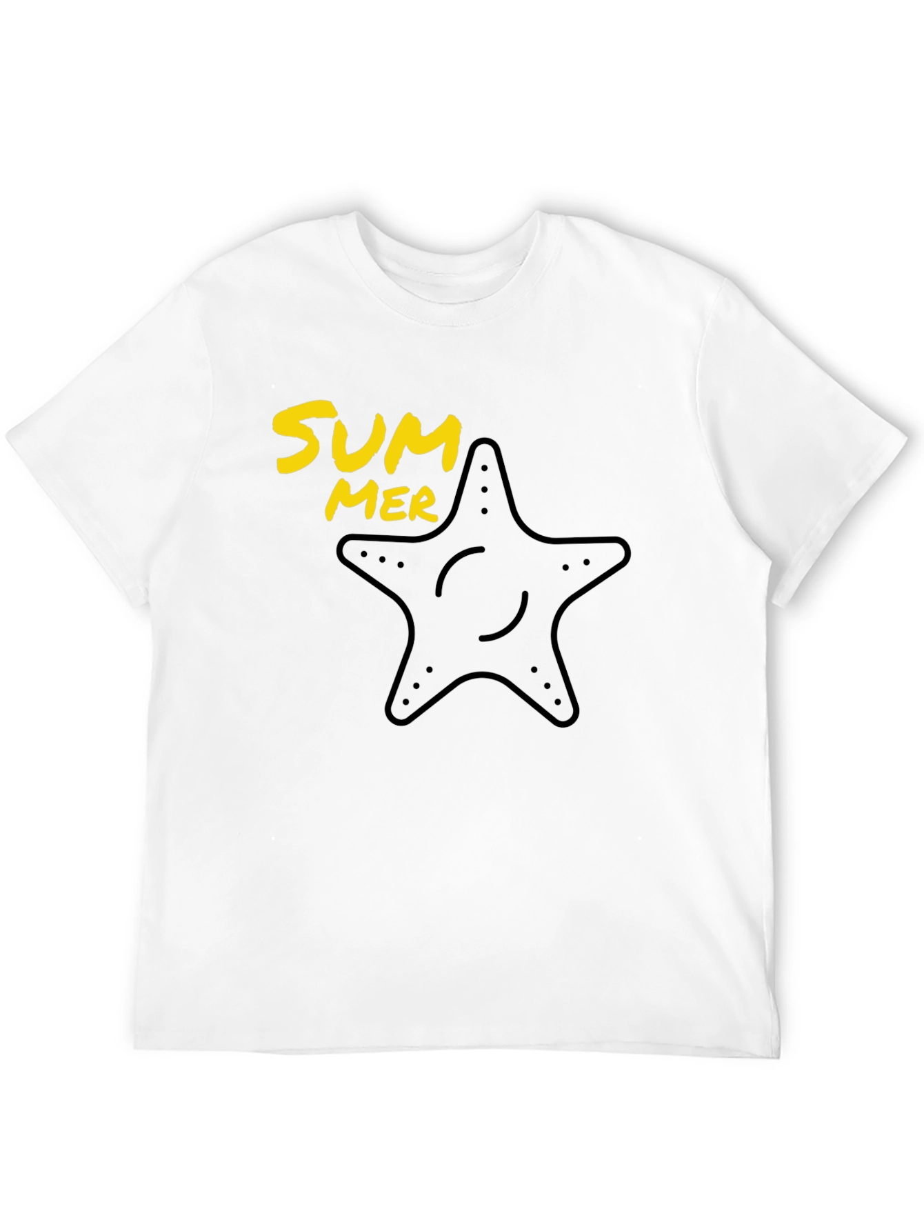 Summer Starfish Graphic Tee - Black