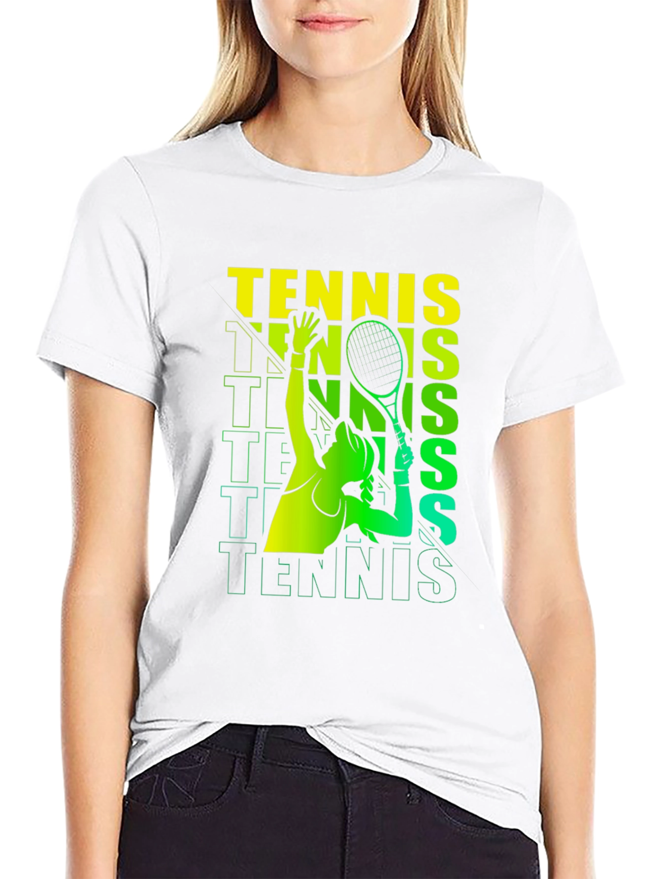 Tennis Player Graphic Print T-Shirt