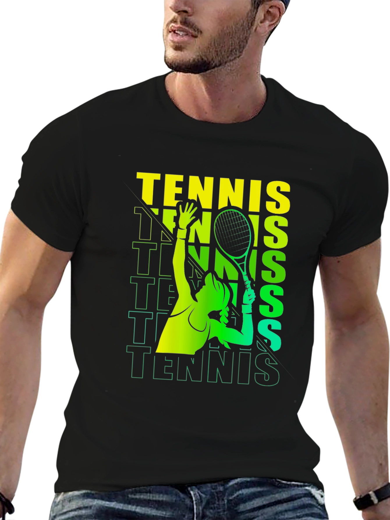 Tennis Player Graphic Print T-Shirt