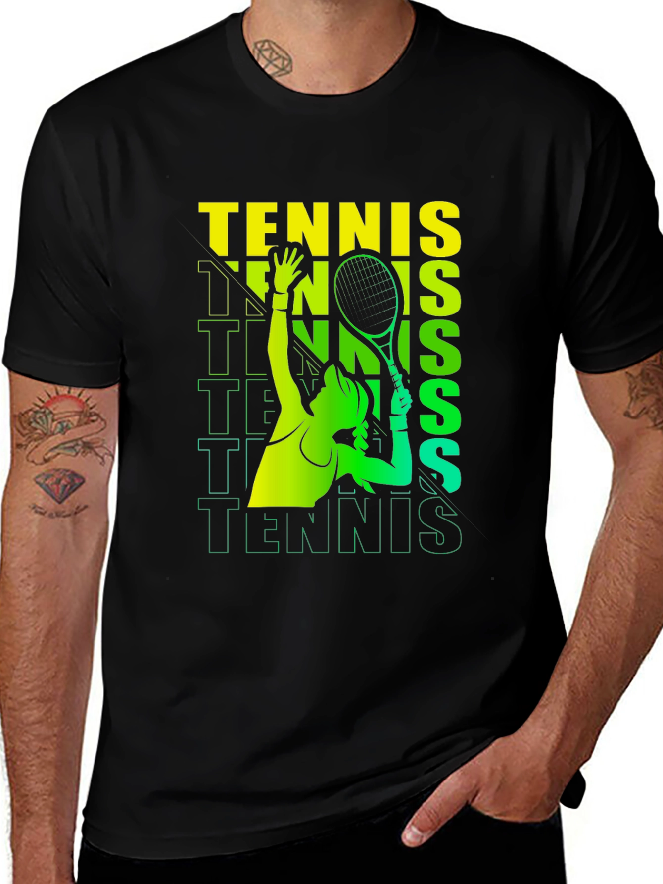 Tennis Player Graphic Print T-Shirt