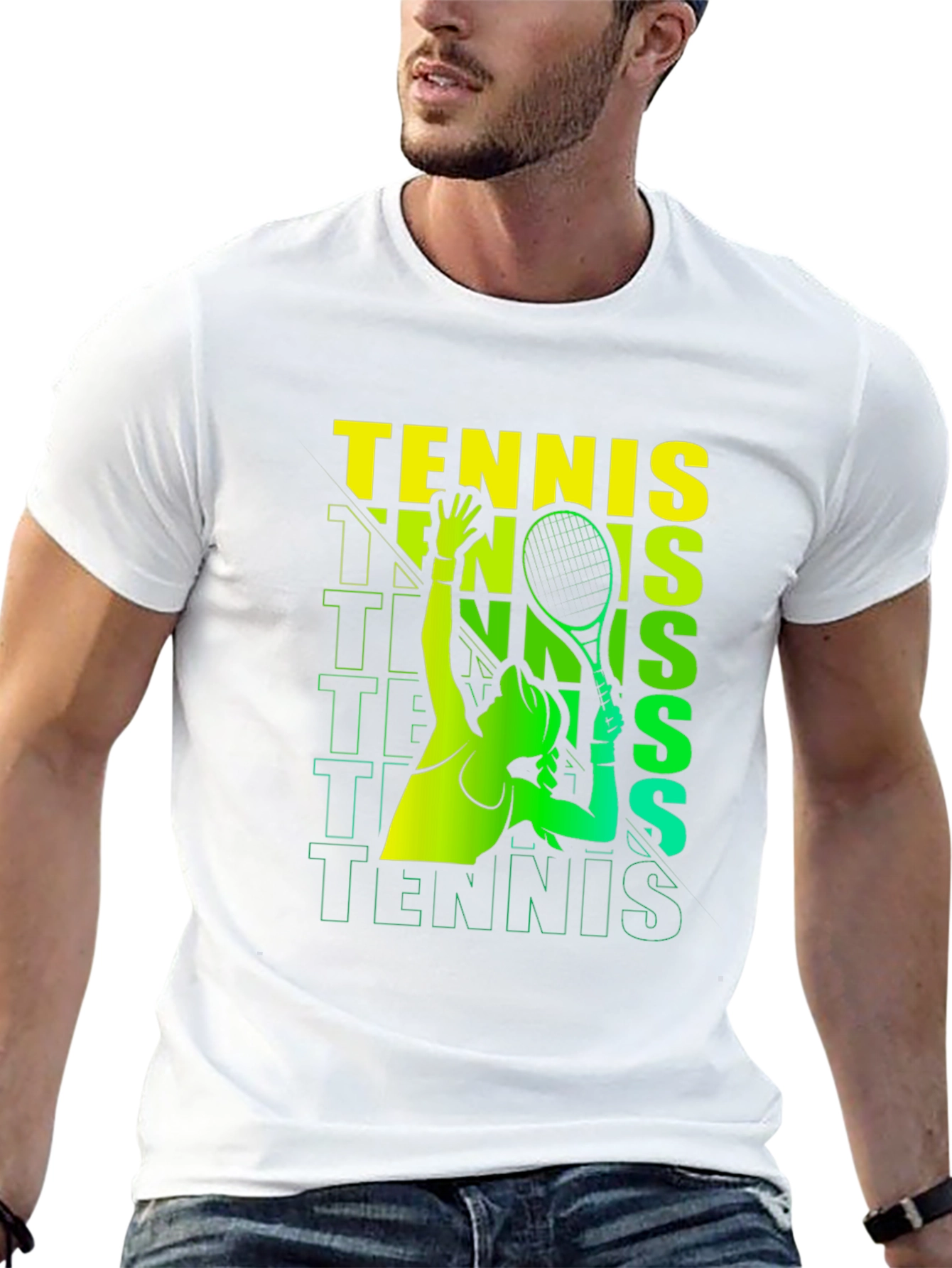 Tennis Player Graphic Print T-Shirt
