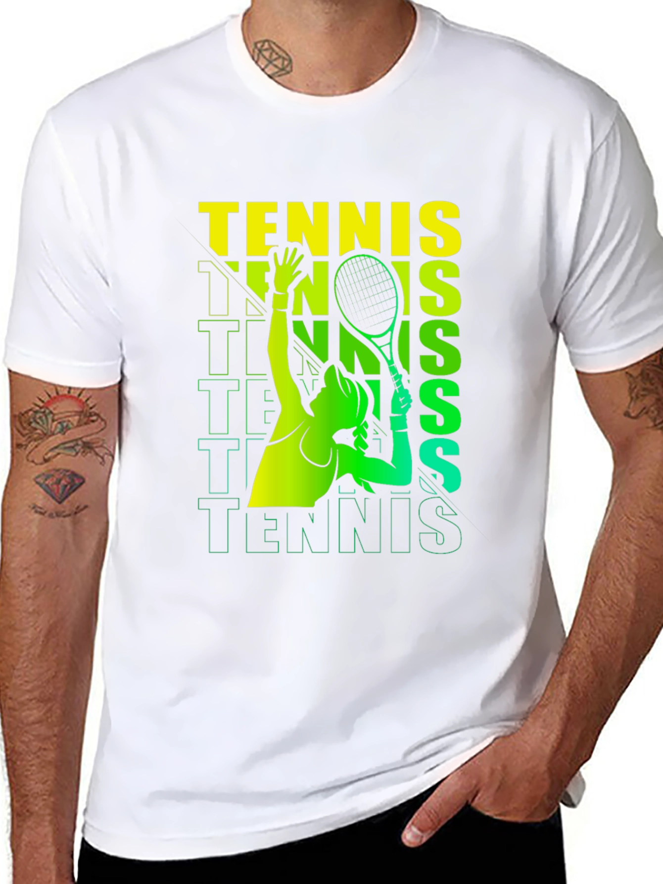 Tennis Player Graphic Print T-Shirt