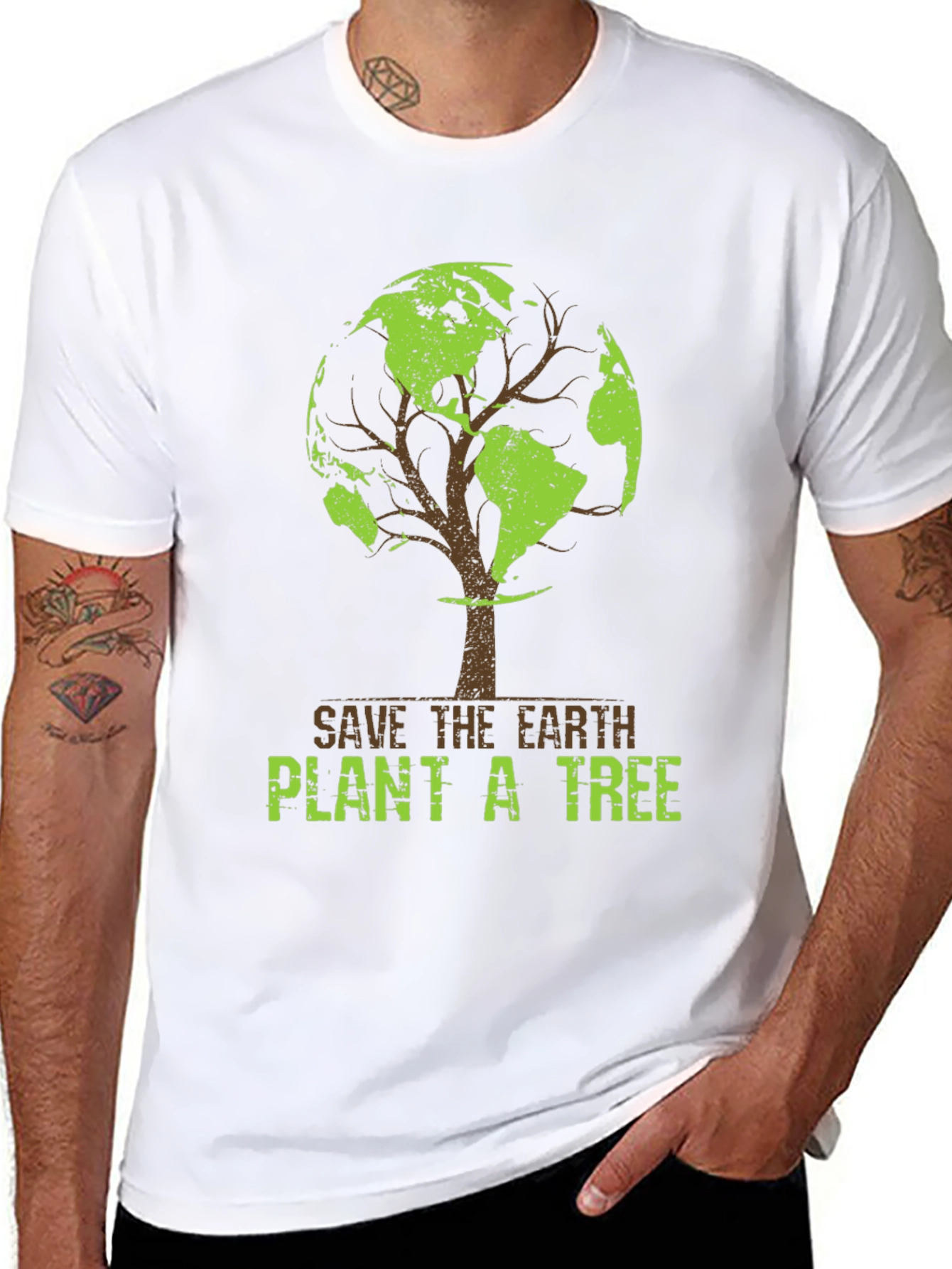 Earth Tree Graphic T-Shirt - Save the Planet