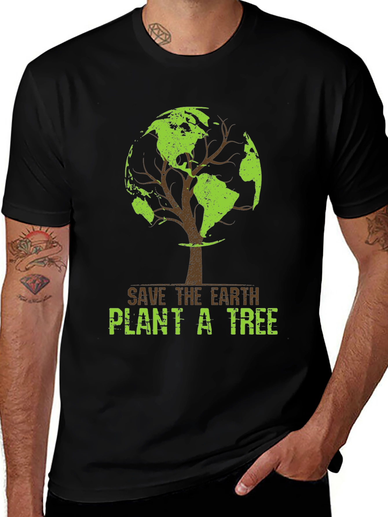 Earth Tree Graphic T-Shirt - Save the Planet