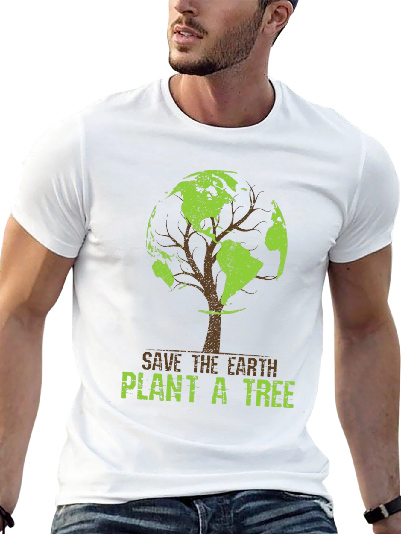 Earth Tree Graphic T-Shirt - Save the Planet