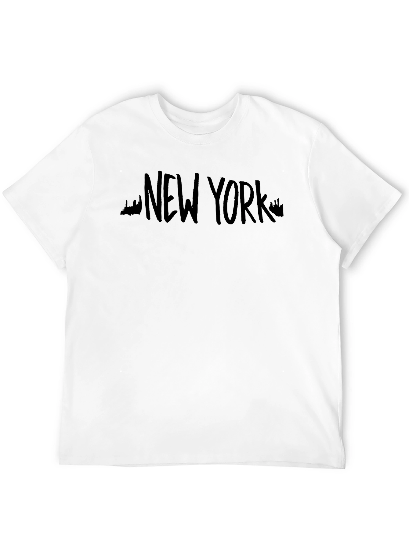 New York Skyline Mens Black Graphic T-Shirt