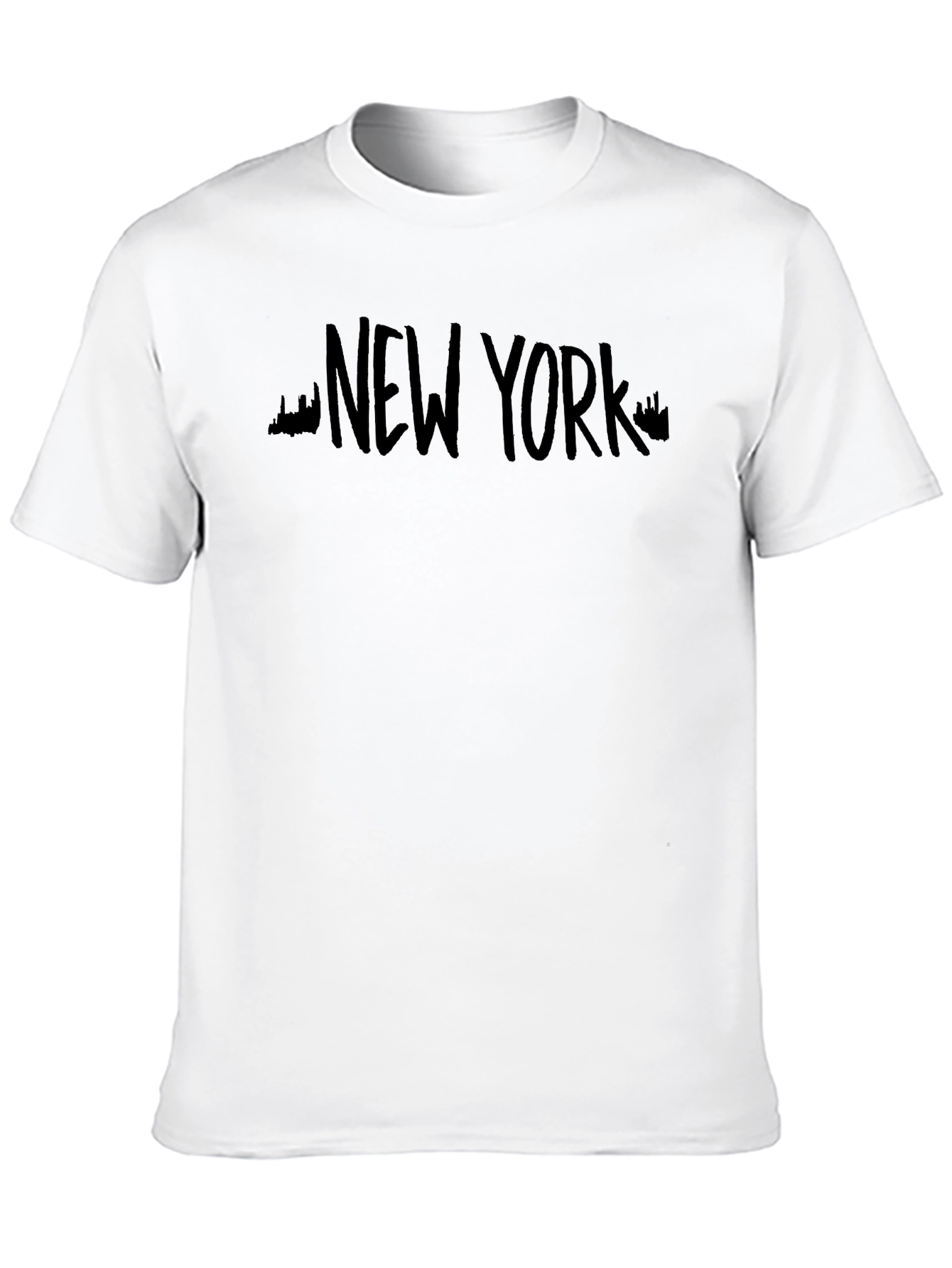 New York Skyline Mens Black Graphic T-Shirt