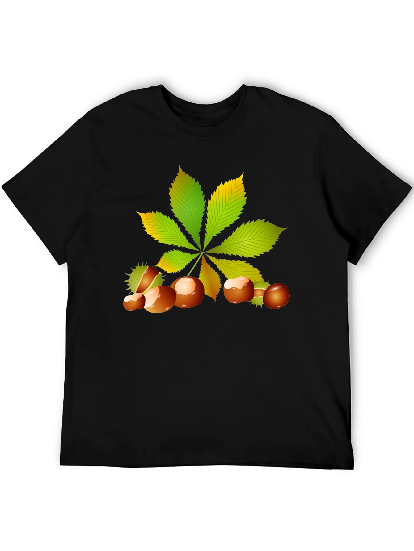 Chestnut Leaf Black Graphic Tee