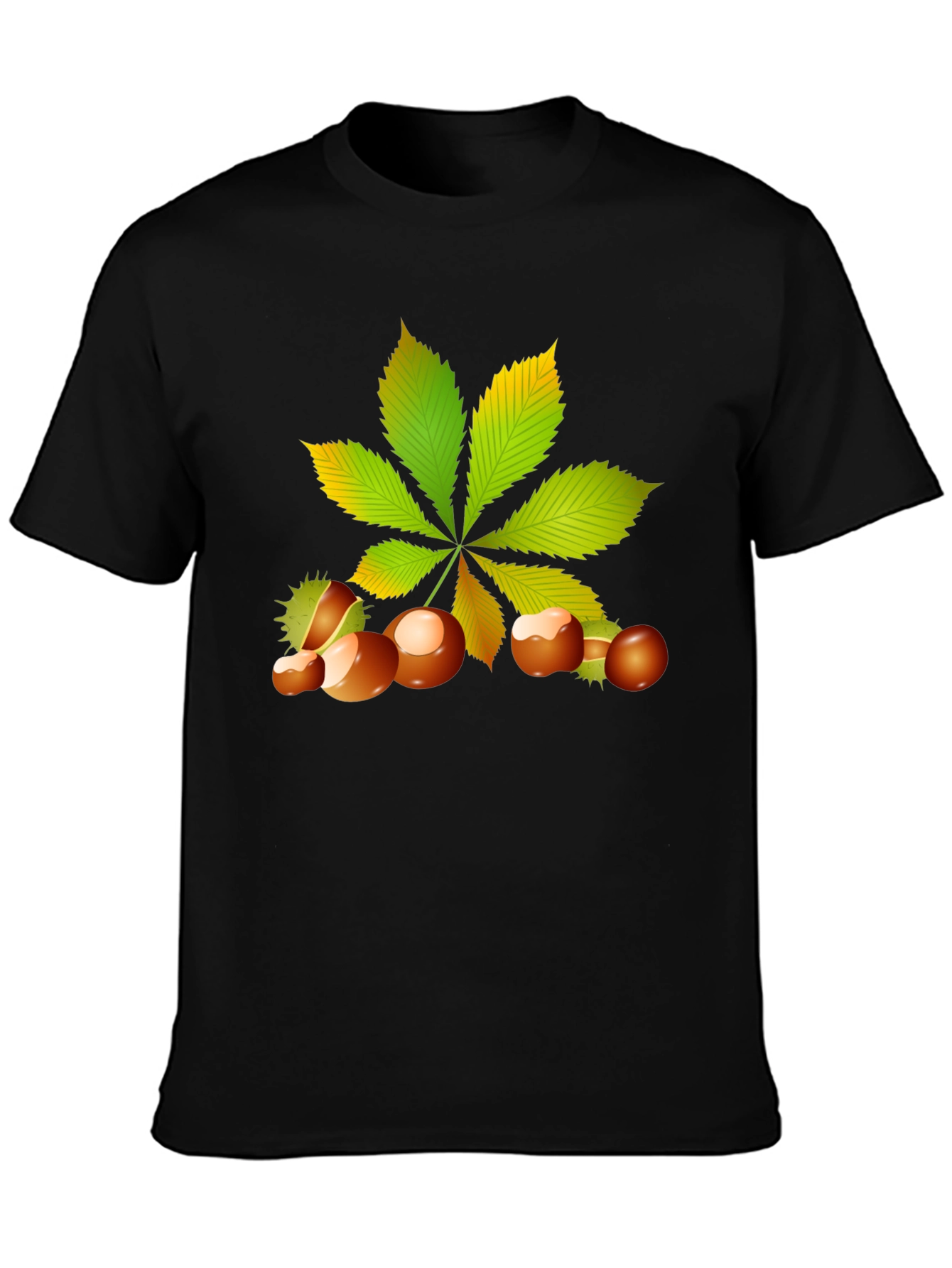 Chestnut Leaf Black Graphic Tee