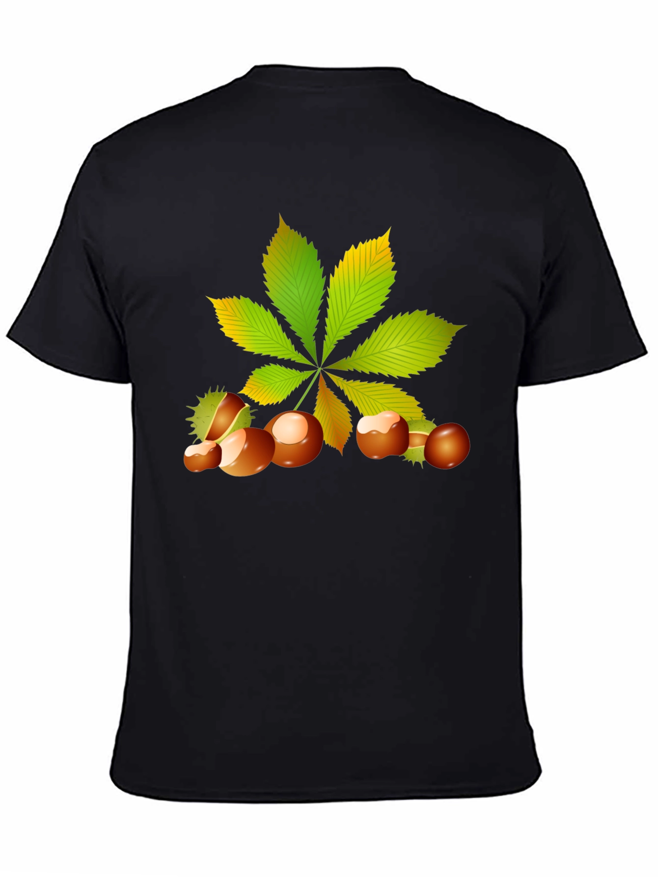 Chestnut Leaf Black Graphic Tee