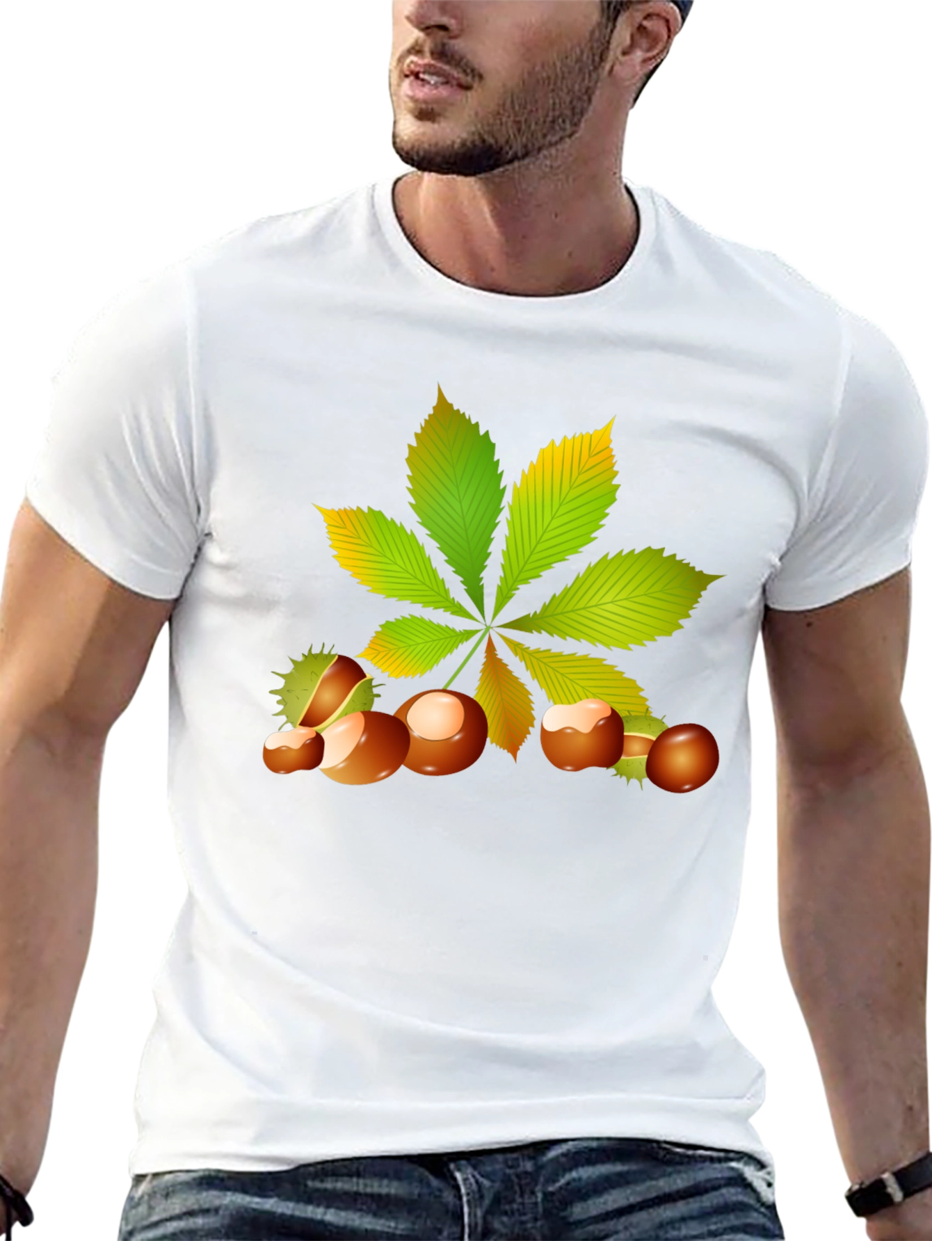 Chestnut Leaf Black Graphic Tee