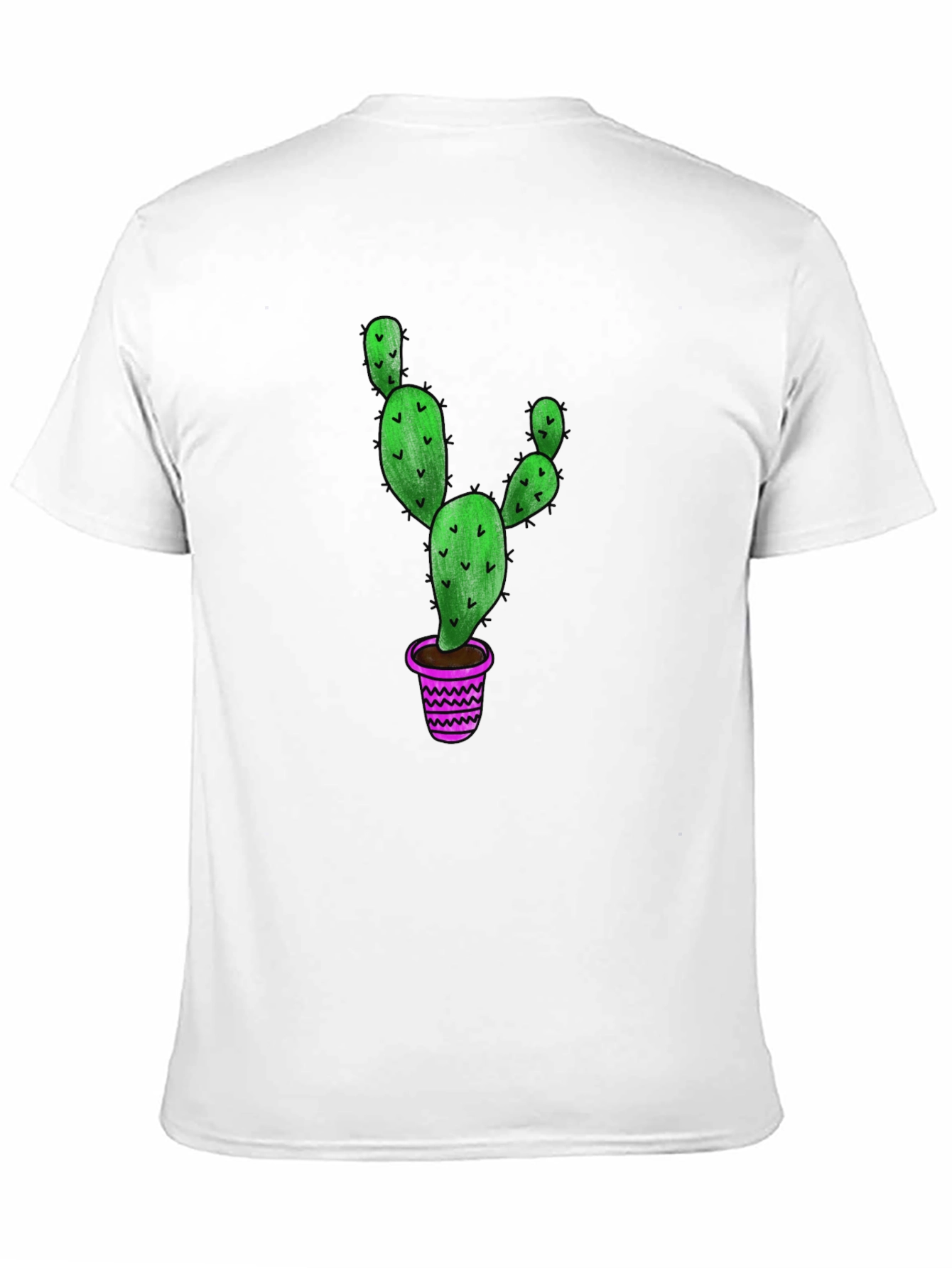 Cactus Graphic T-Shirt - Black Cotton Blend Casual Tee