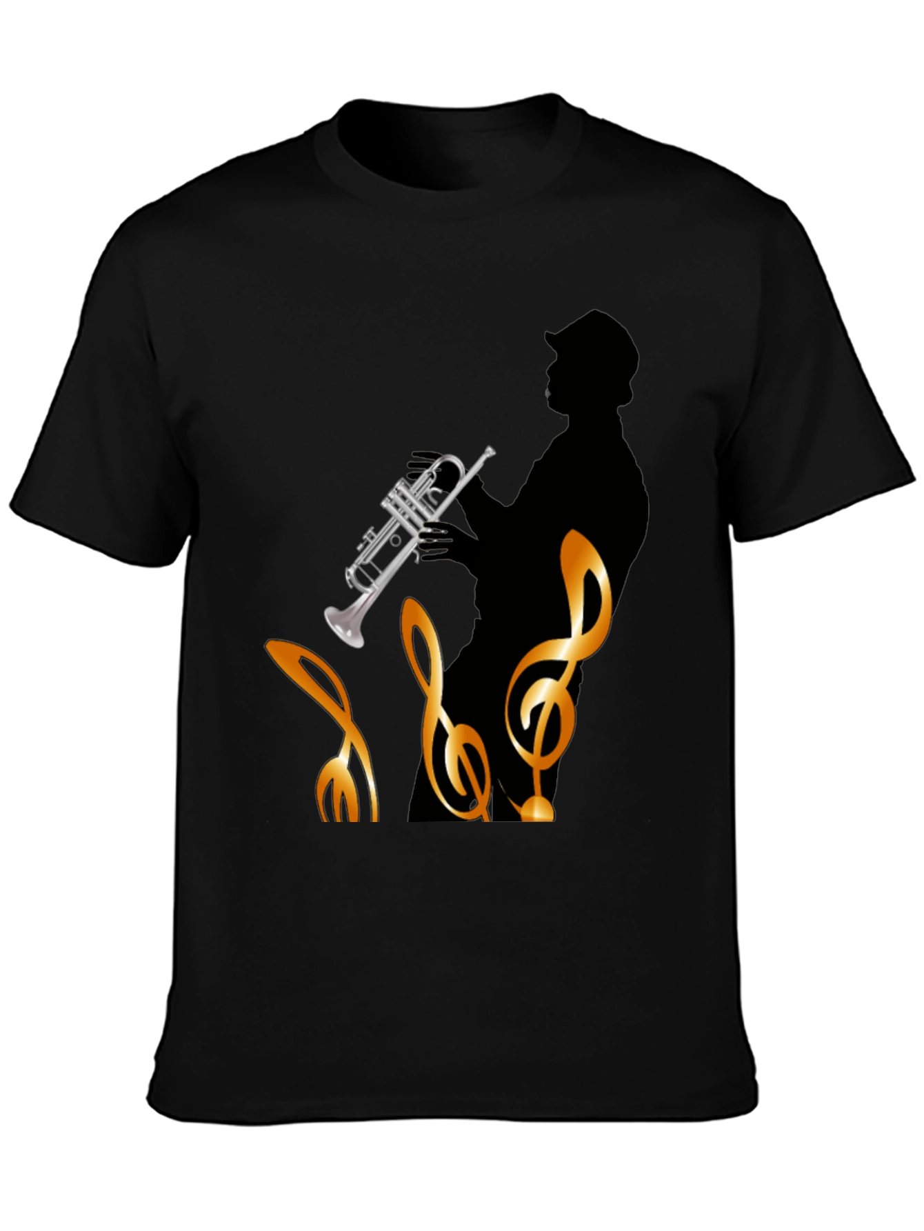 Jazz Player Graphic Tee - Black Cotton T-Shirt