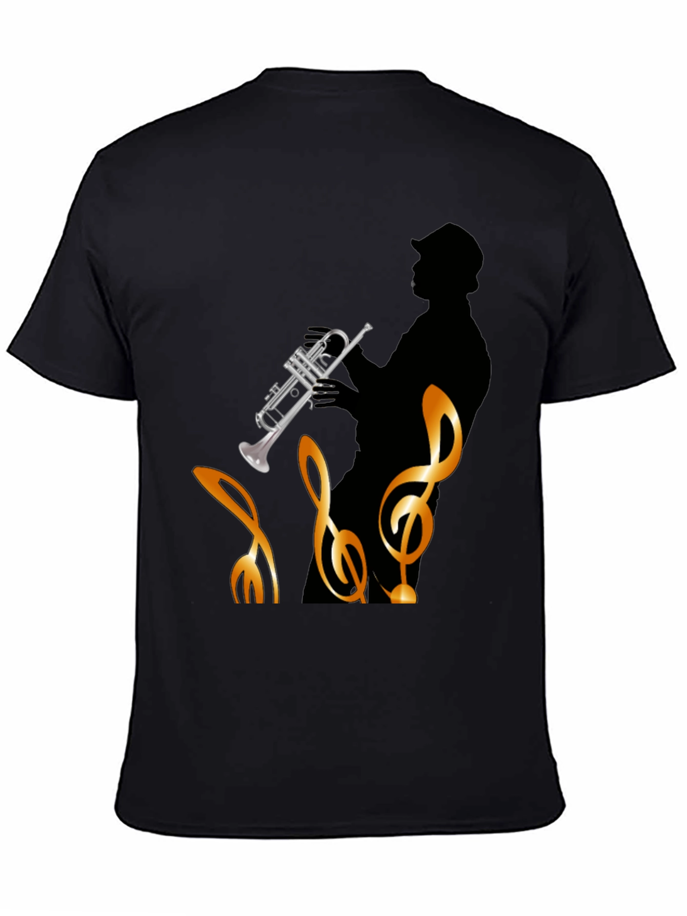 Jazz Player Graphic Tee - Black Cotton T-Shirt