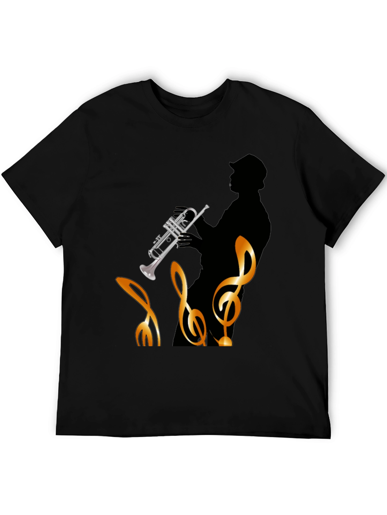 Jazz Player Graphic Tee - Black Cotton T-Shirt