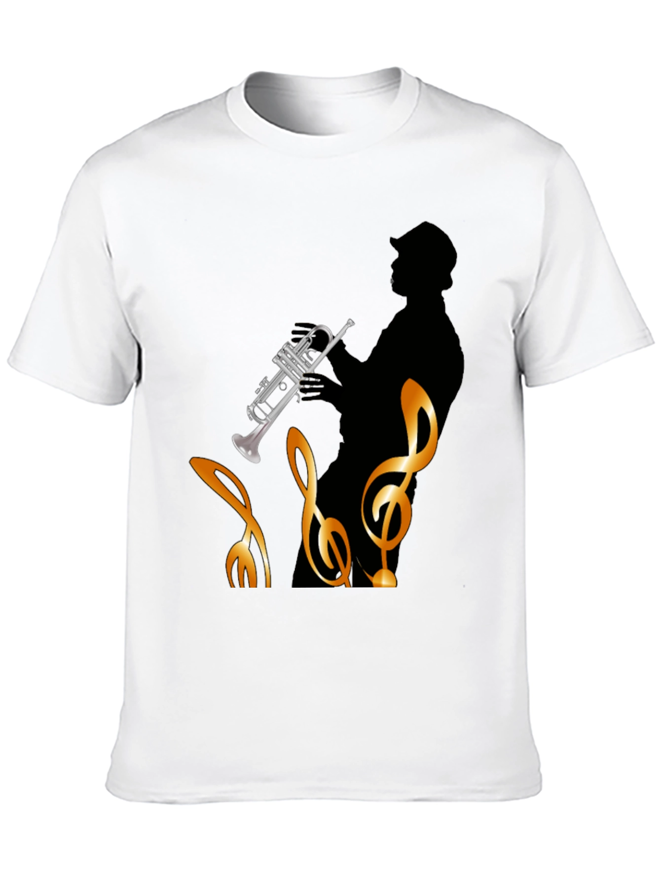 Jazz Player Graphic Tee - Black Cotton T-Shirt
