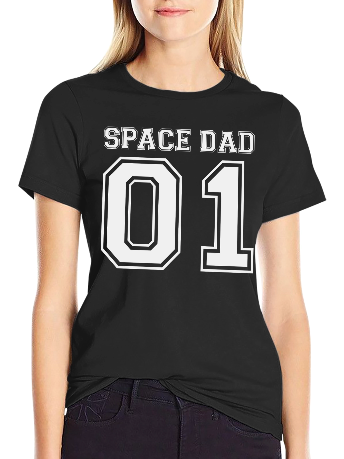Space Dad 01 T-Shirt - Black Cotton Tee