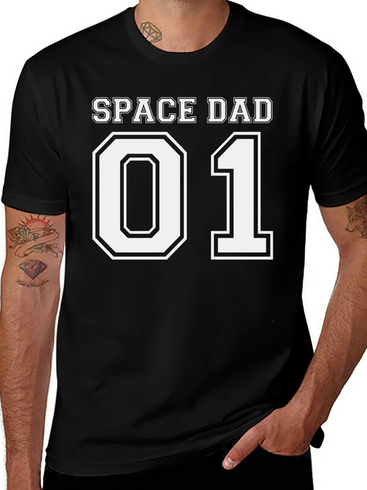 Space Dad 01 T-Shirt - Black Cotton Tee