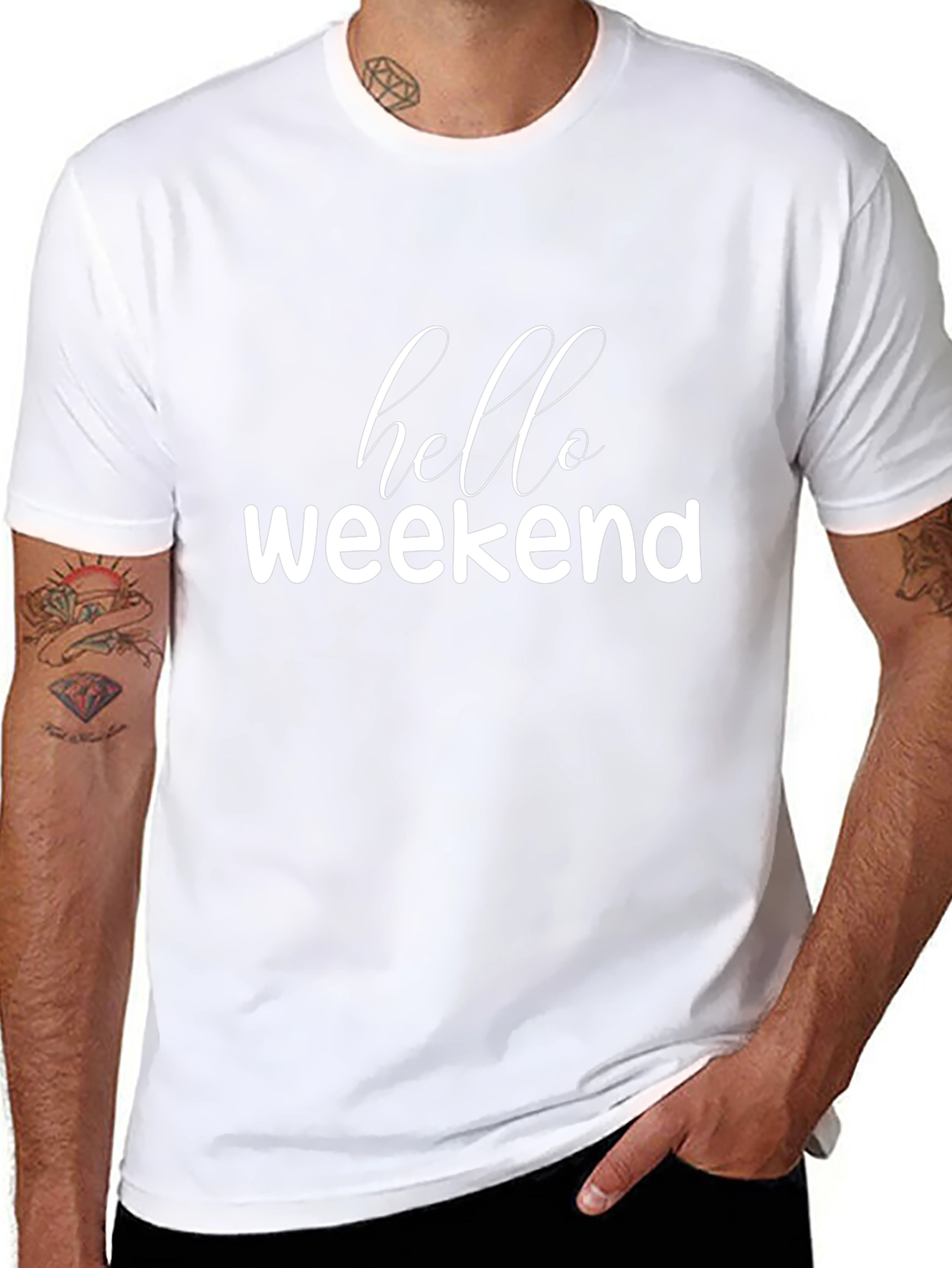 Hello Weekend Black Graphic Tee