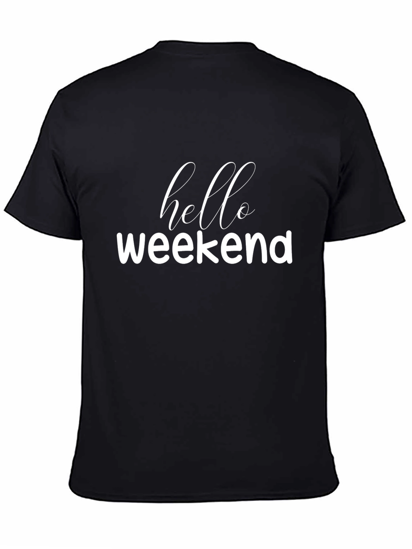 Hello Weekend Black Graphic Tee