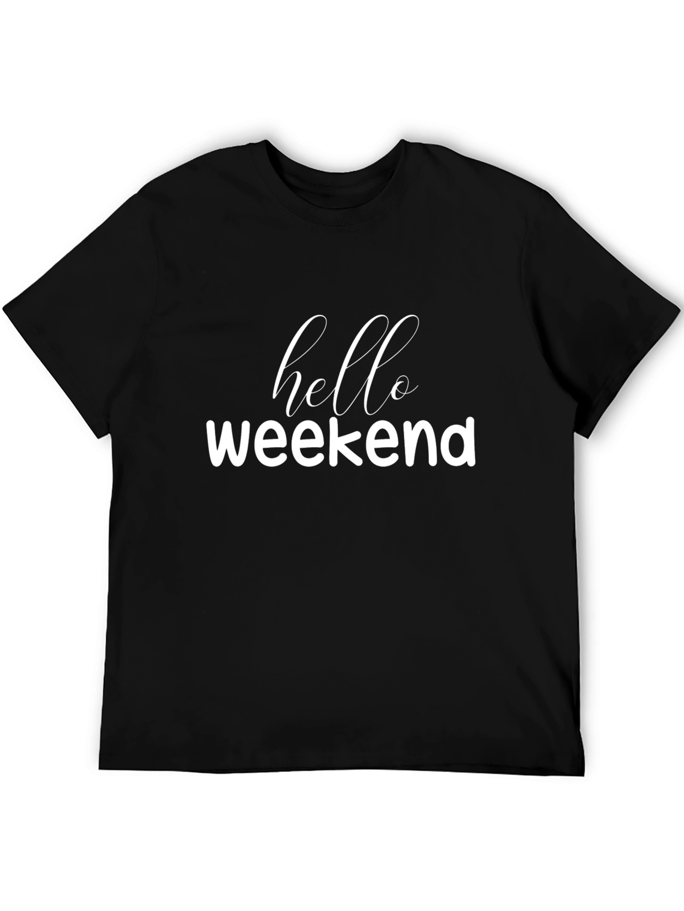 Hello Weekend Black Graphic Tee