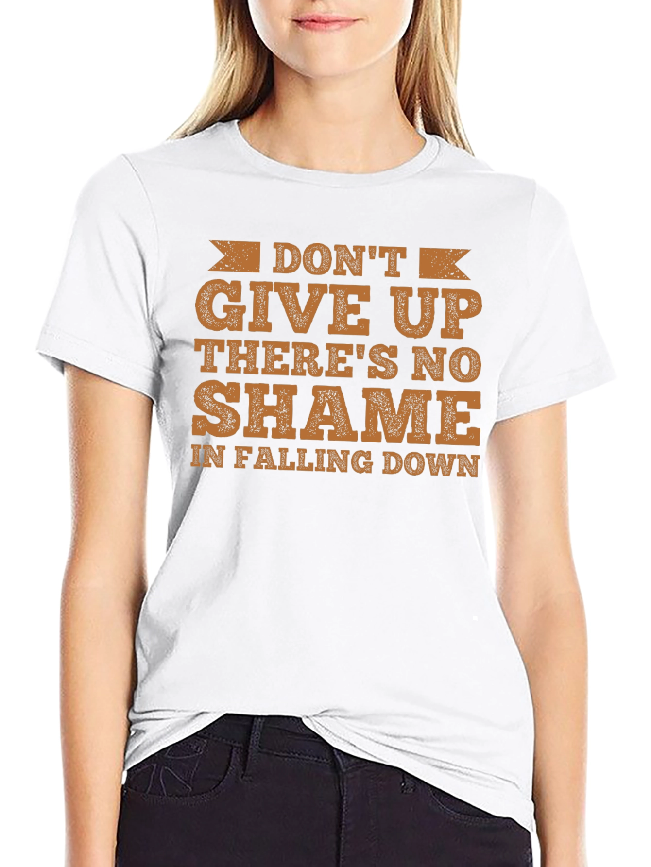 Dont Give Up Graphic Tee - Black Cotton T-Shirt