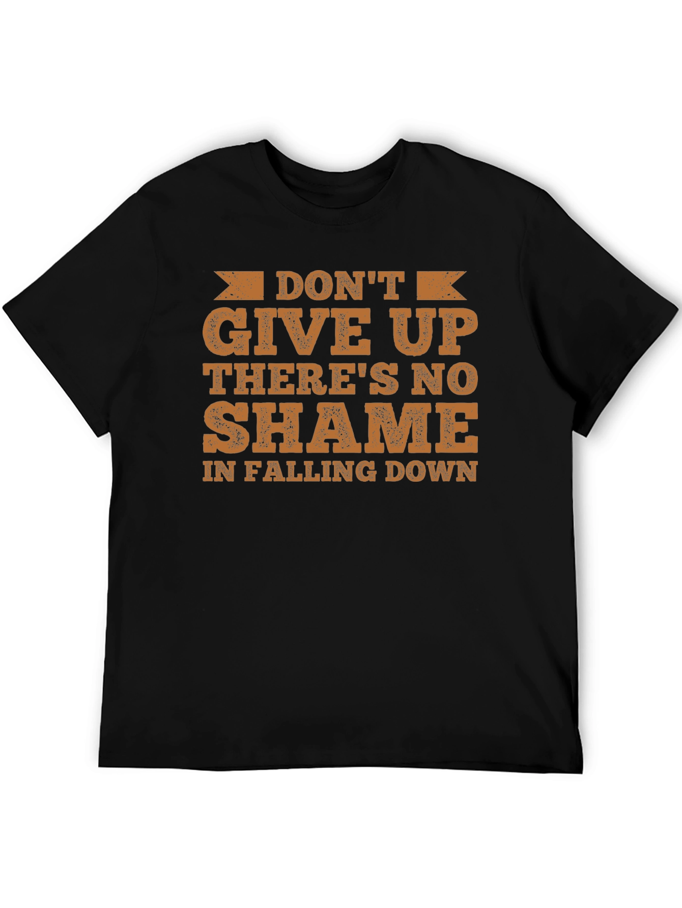 Dont Give Up Graphic Tee - Black Cotton T-Shirt